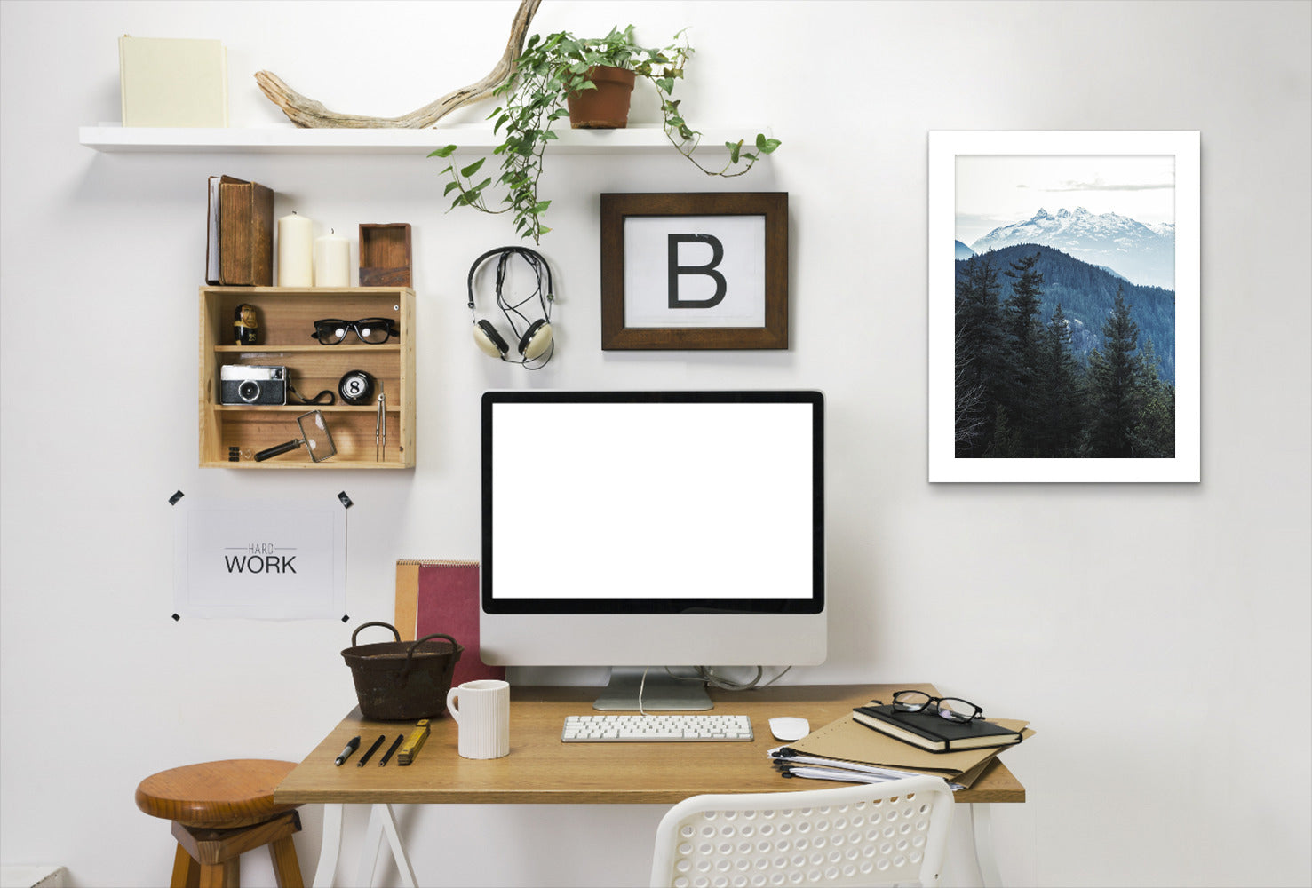 Nordic Landscape by Tanya Shumkina - White Framed Print - Wall Art - Americanflat