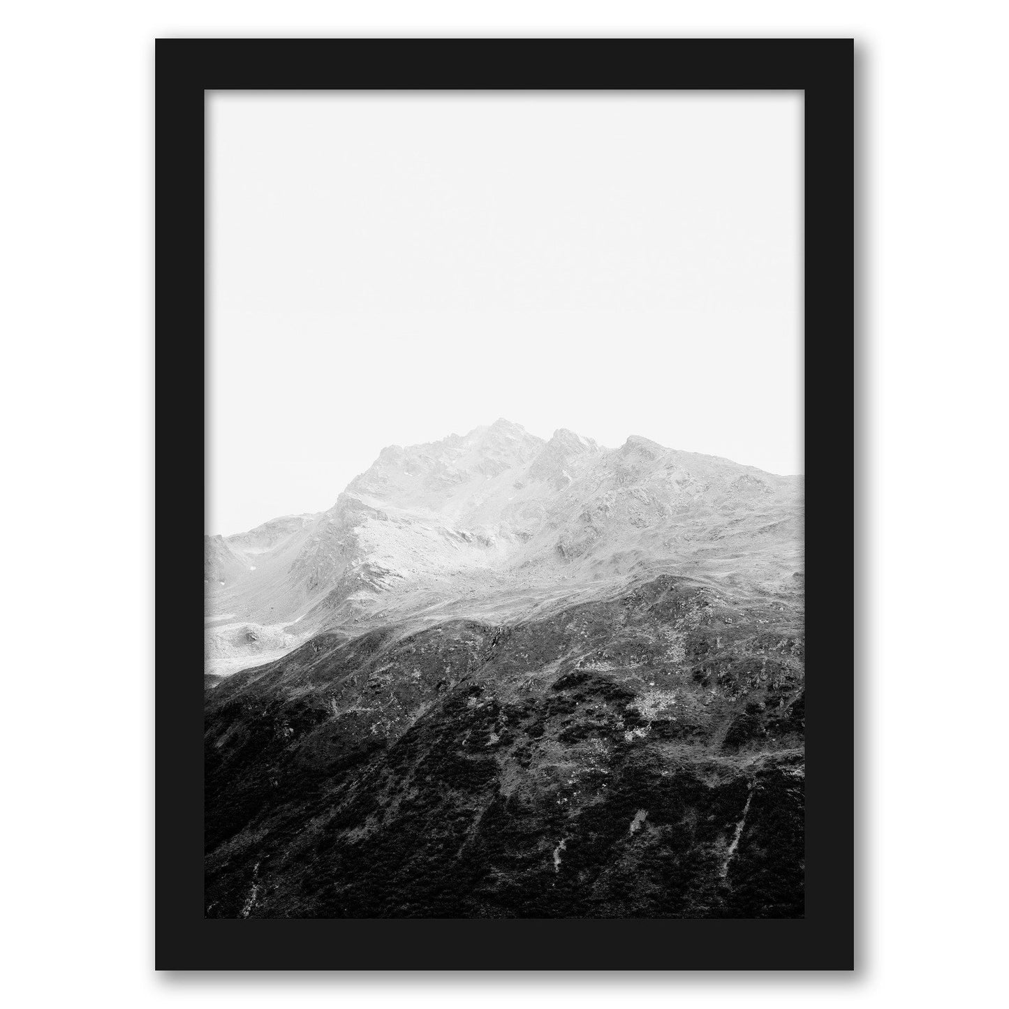 Black White Mountain Landscape by Tanya Shumkina - Black Framed Print - Wall Art - Americanflat