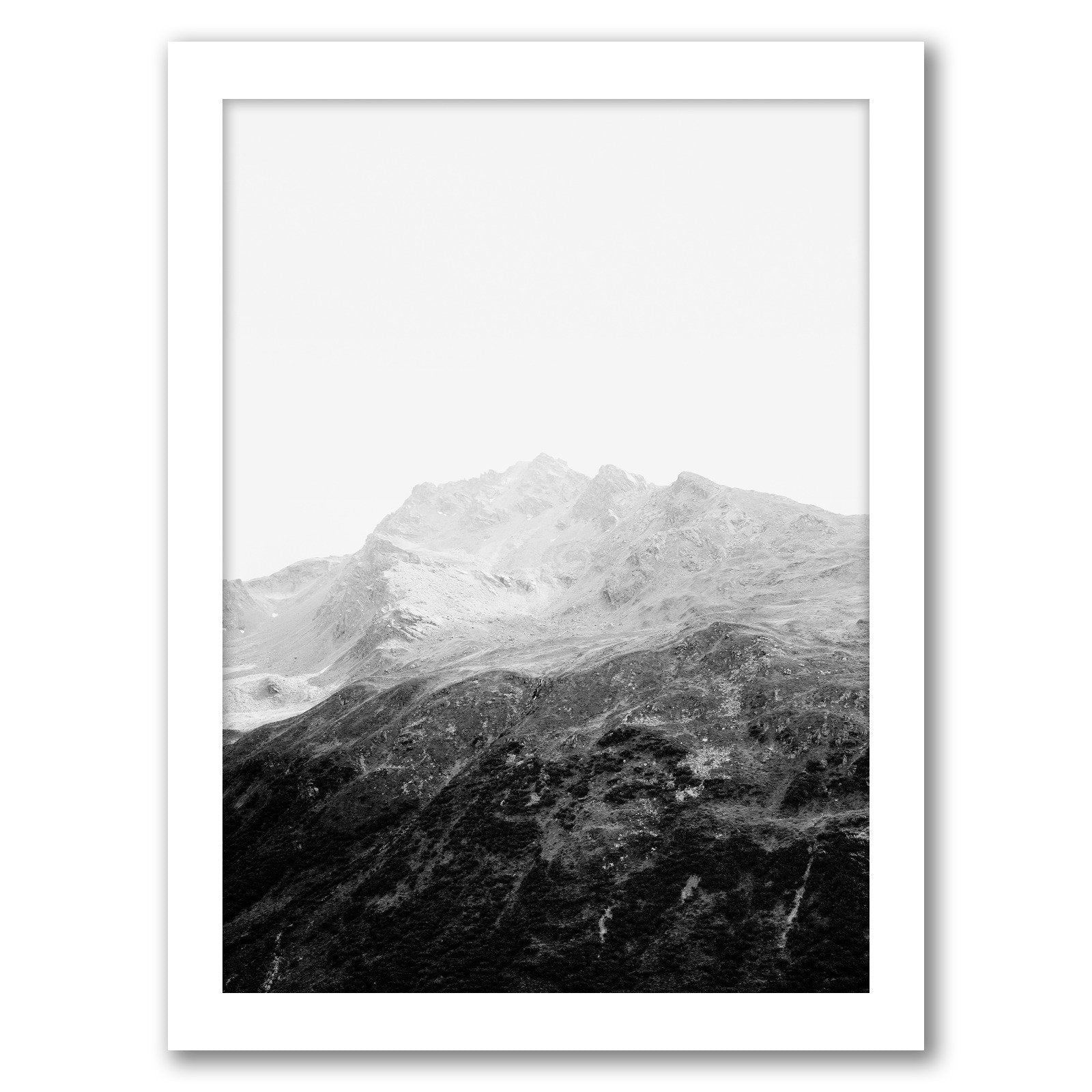 Black White Mountain Landscape by Tanya Shumkina - Framed Print - Americanflat