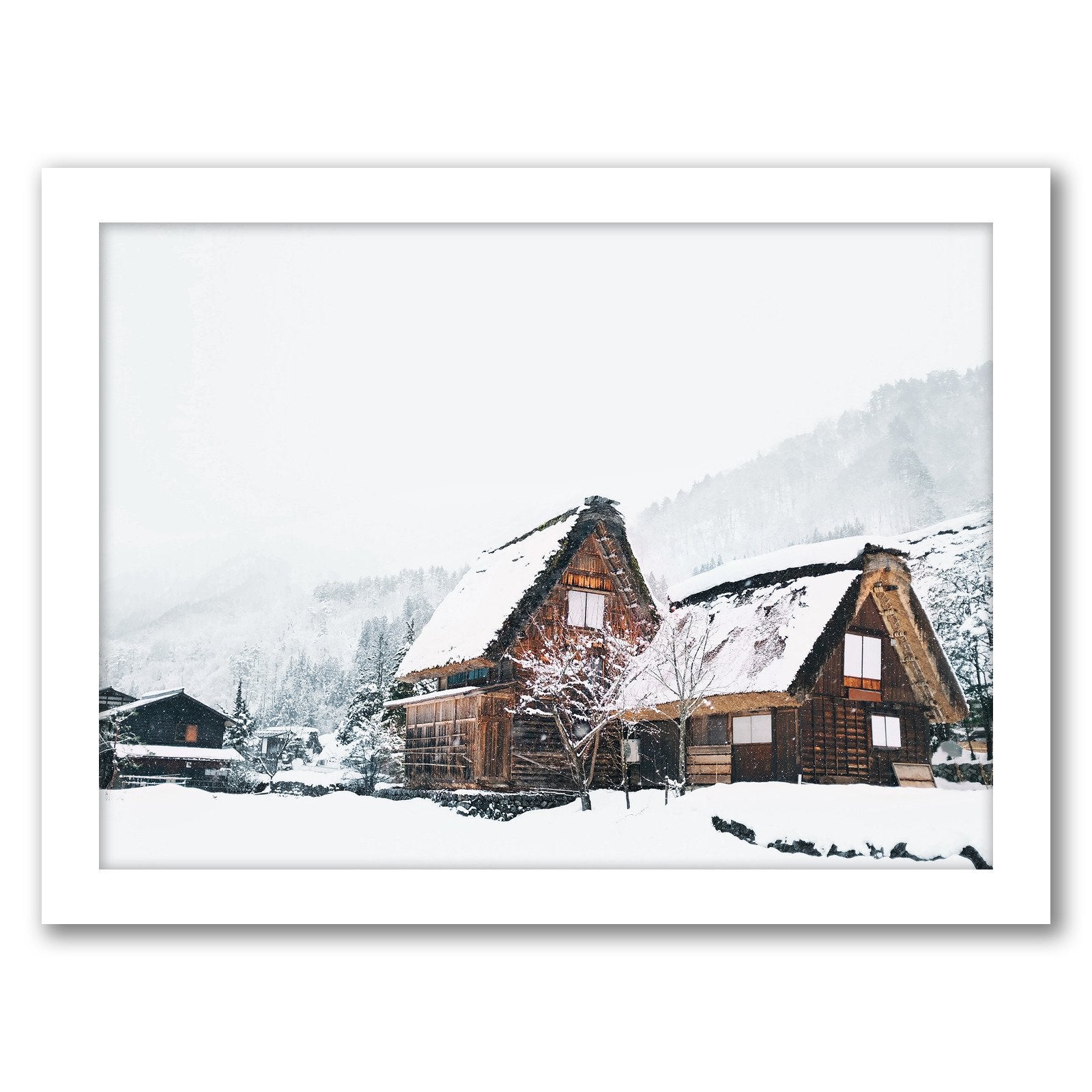 Christmas In Mountains by Tanya Shumkina - White Framed Print - Wall Art - Americanflat