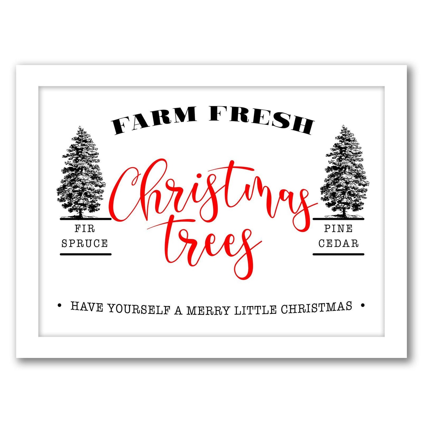 Christmas Trees Farm Fresh by Tanya Shumkina - White Framed Print - Wall Art - Americanflat