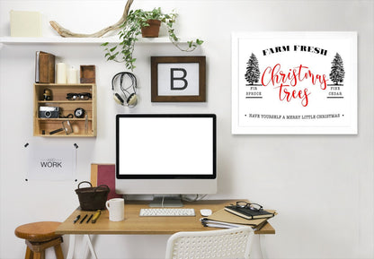 Christmas Trees Farm Fresh by Tanya Shumkina - White Framed Print - Wall Art - Americanflat