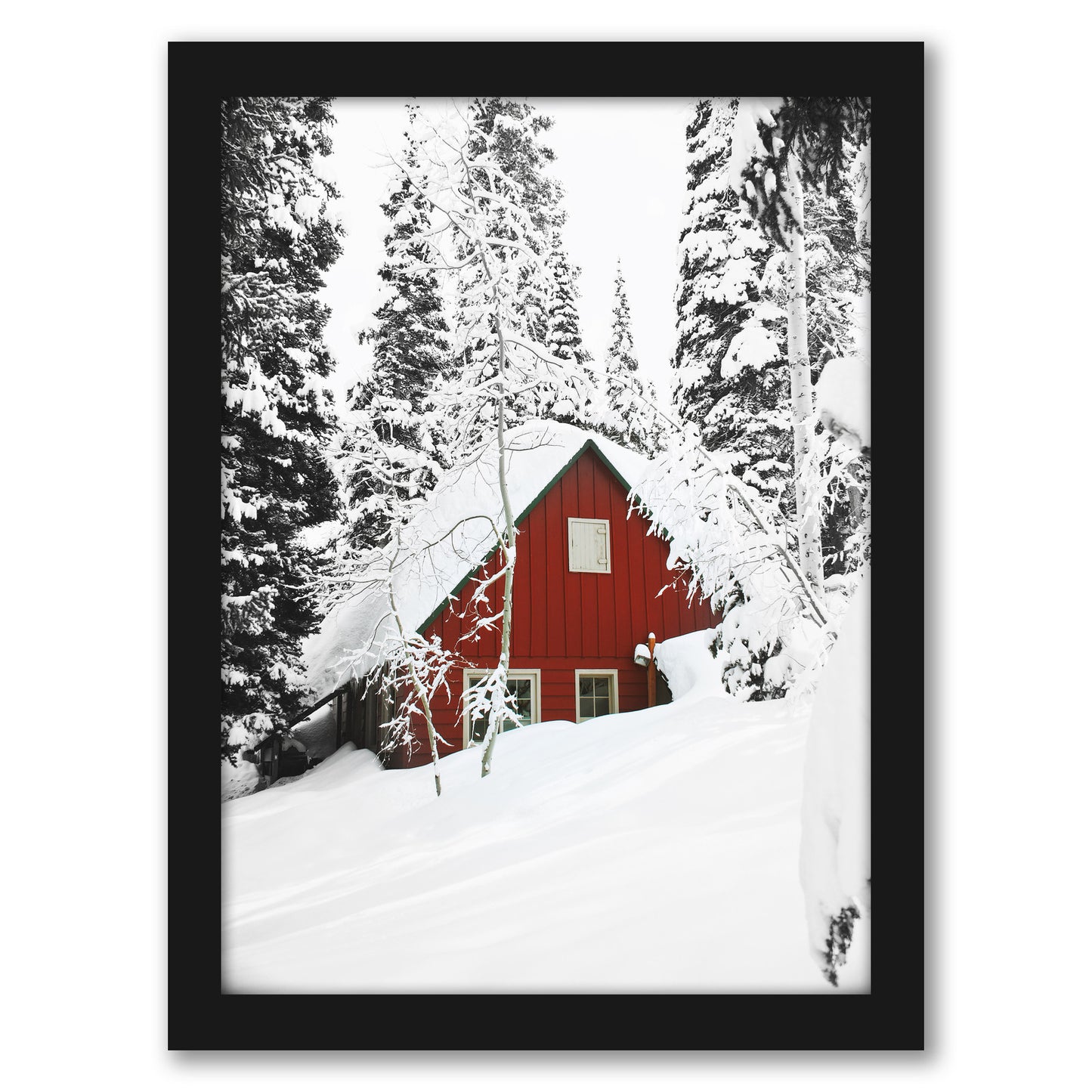 Red Cabin by Tanya Shumkina - Black Framed Print - Wall Art - Americanflat