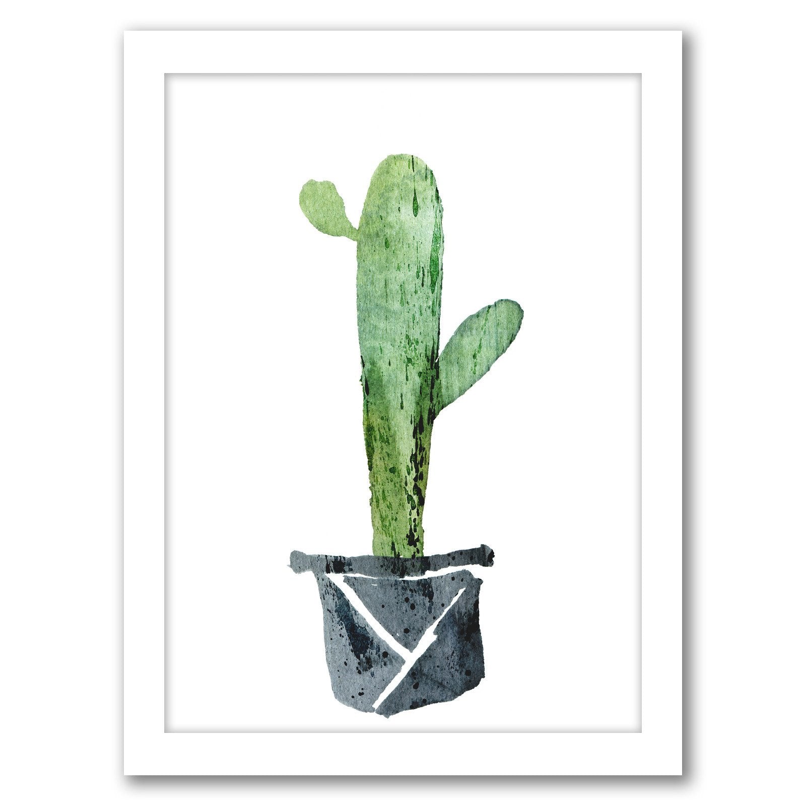 Cactus In Black Pot by Tanya Shumkina - Framed Print - Americanflat