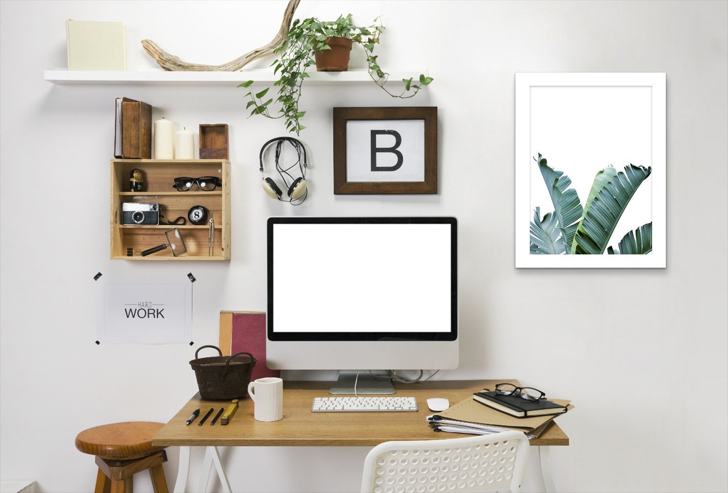 Banana Leaf by Tanya Shumkina - White Framed Print - Wall Art - Americanflat