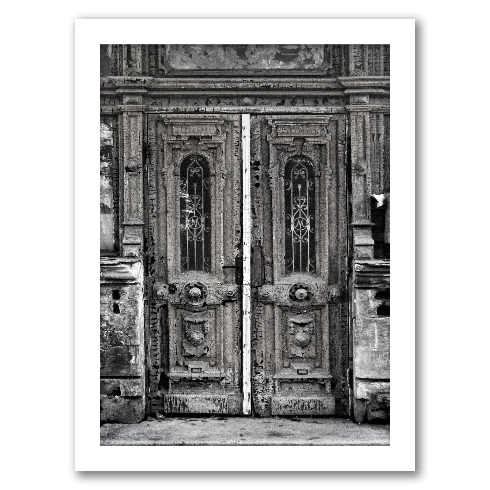 Vintage Door In Black by Tanya Shumkina - White Framed Print - Wall Art - Americanflat