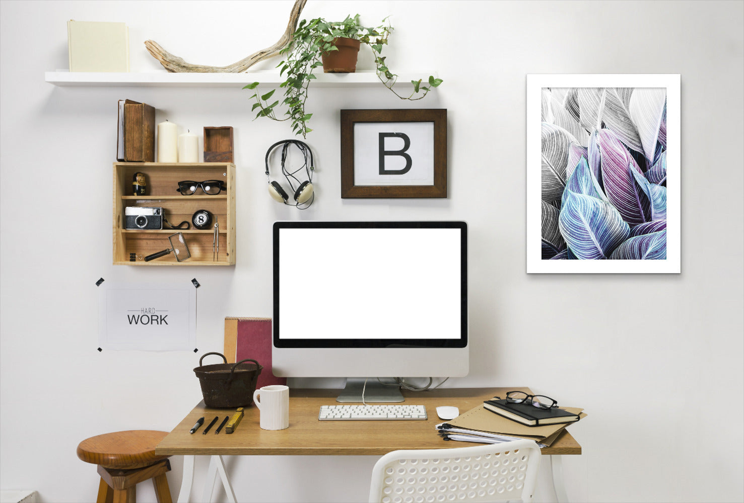 Colored Leaves by Tanya Shumkina - White Framed Print - Wall Art - Americanflat