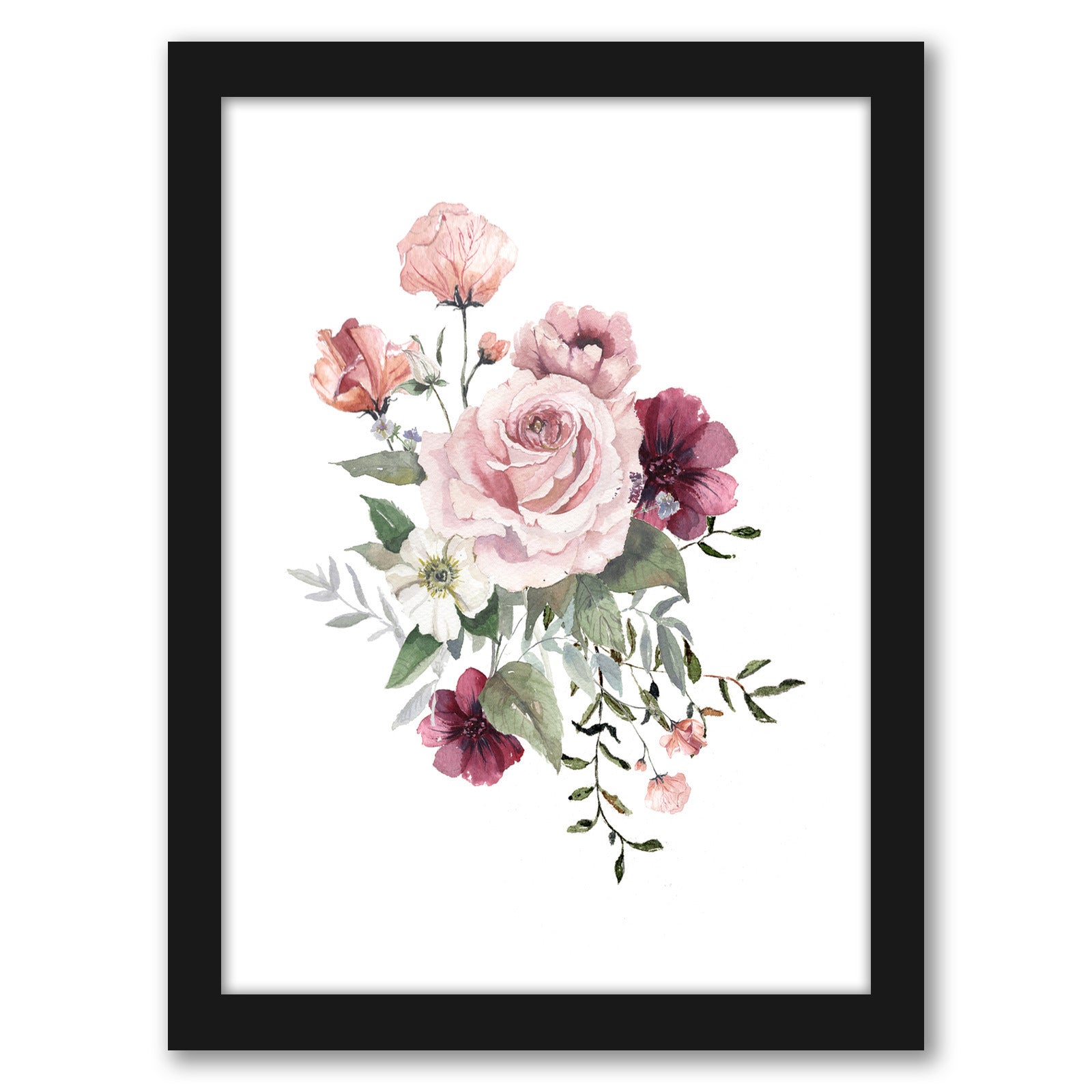Liz Florals by Cami Monet - Black Framed Print - Wall Art - Americanflat