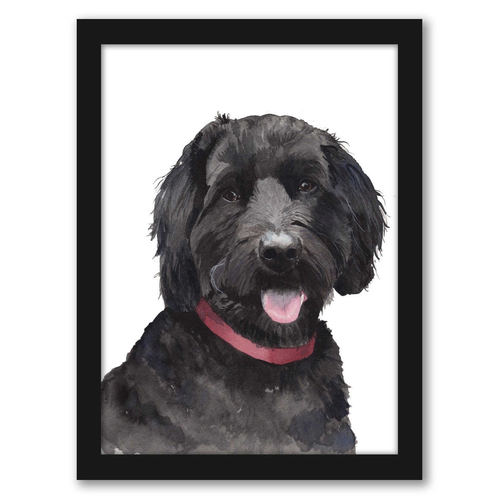 Molly Pet Portrait by Cami Monet - Black Framed Print - Wall Art - Americanflat