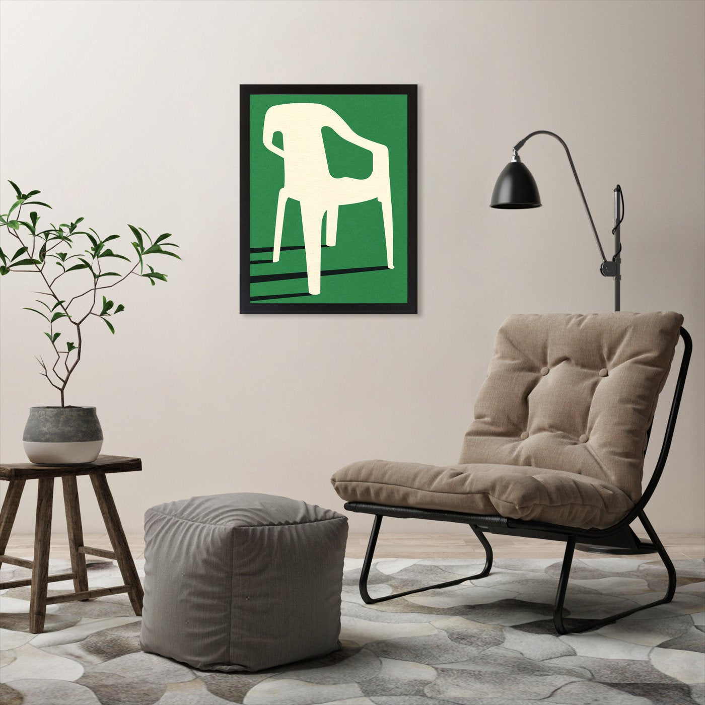 Monobloc Plastic Chair No Iii by Rosi Feist - Framed Print - Americanflat