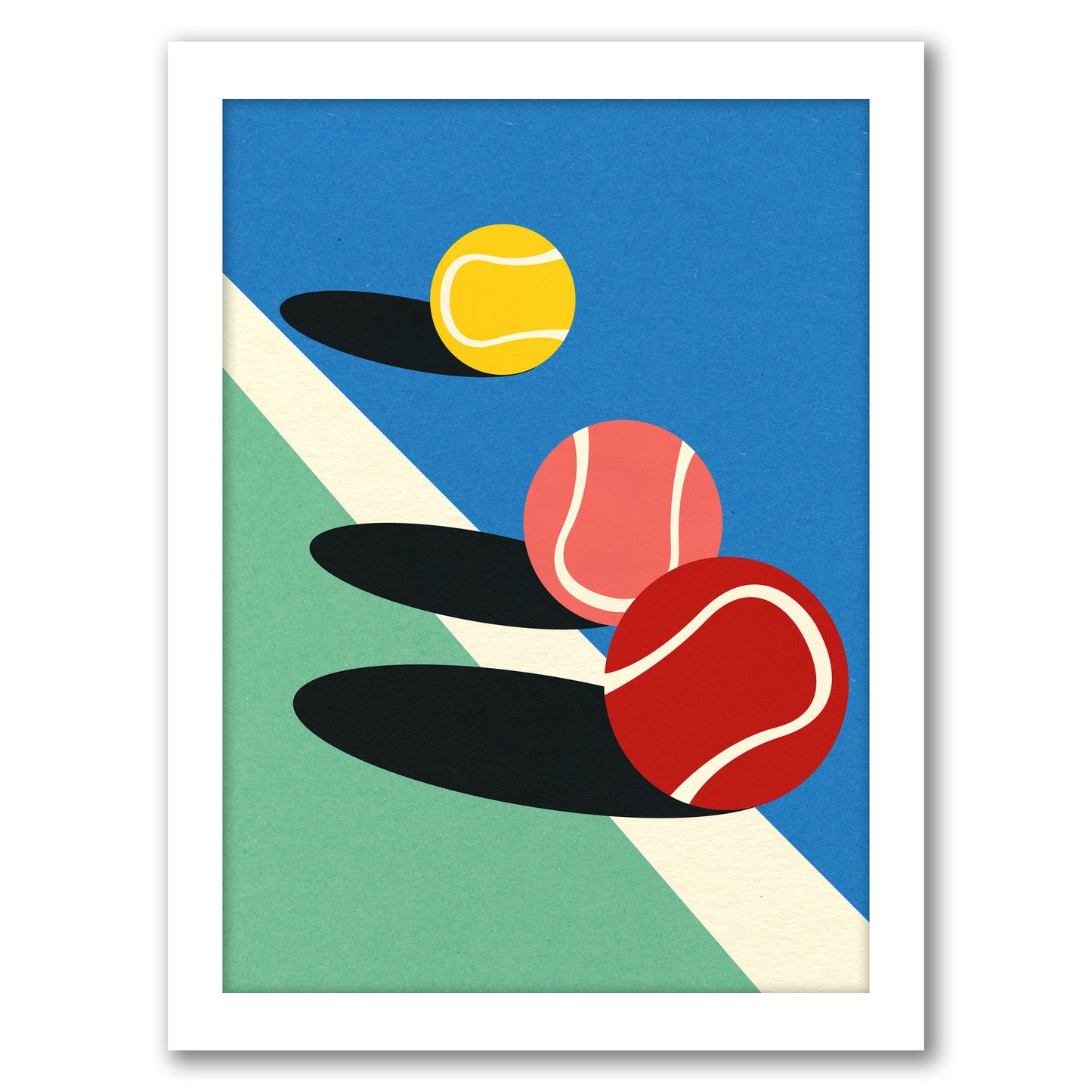 Tennis Balls by Rosi Feist - White Framed Print - Wall Art - Americanflat