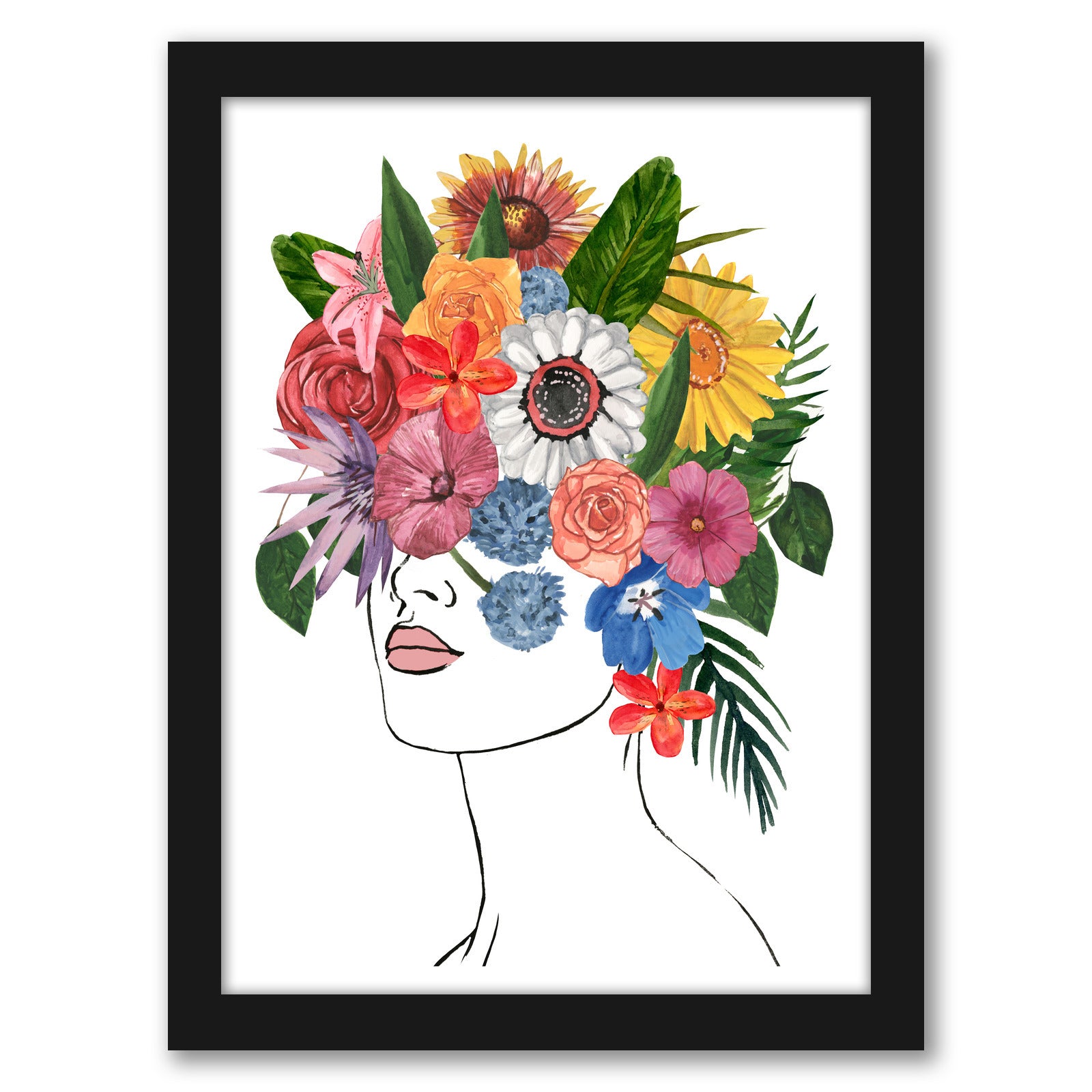 Flower Lady I by Annie Warren by World Art Group - Black Framed Print - Wall Art - Americanflat