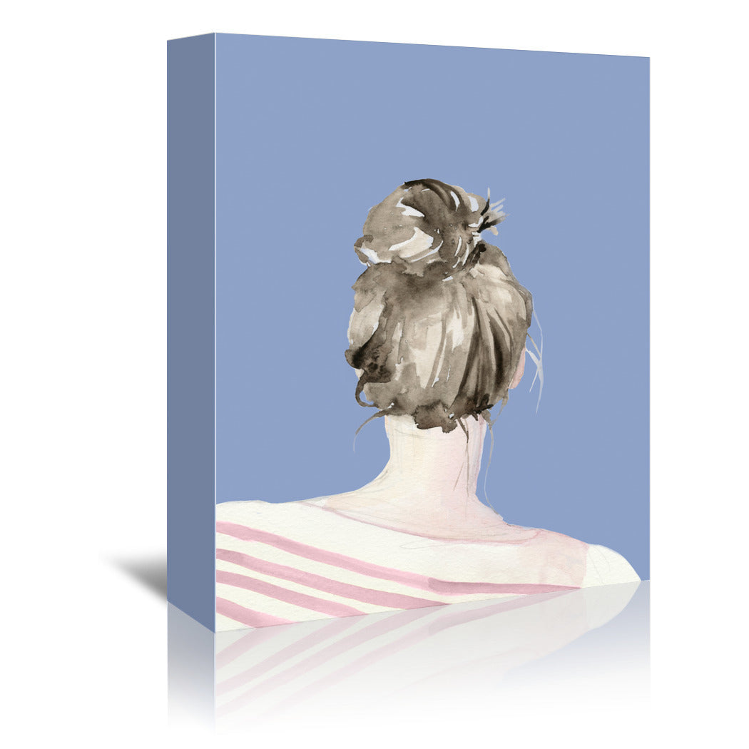 Top Knot Sailor Stripes I (custom) by Jennifer Paxton Parker by World Art Group - Wrapped Canvas - Wrapped Canvas - Americanflat