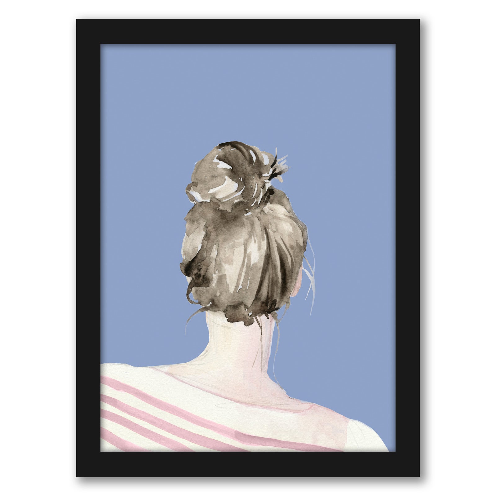 Top Knot Sailor Stripes I by World Art Group - Black Framed Print - Wall Art - Americanflat