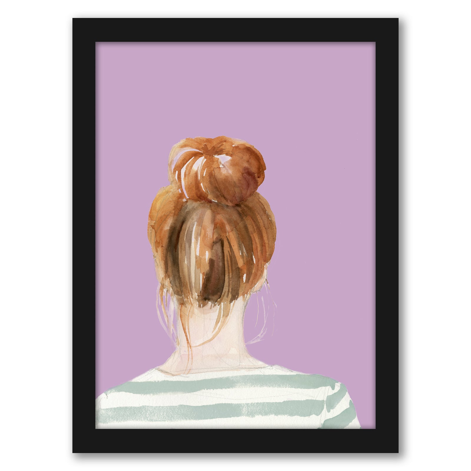 Top Knot Sailor Stripes I by World Art Group - Black Framed Print - Wall Art - Americanflat