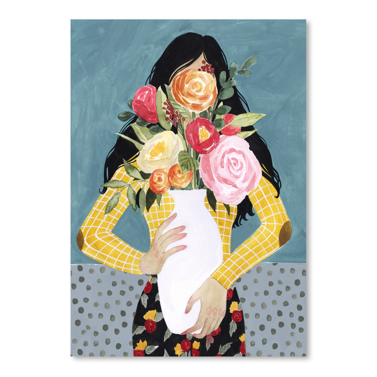 Flower Vase Girl II by Grace Popp by World Art Group - Art Print - Americanflat