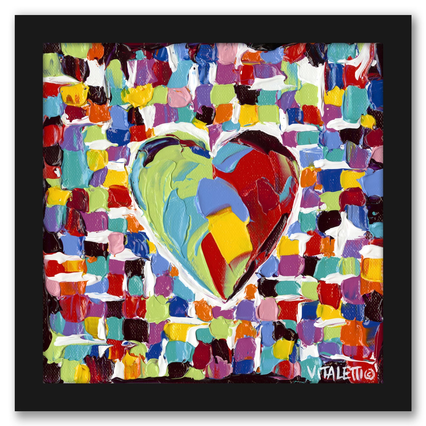 Mosaic Heart I by Carolee Vitaletti by World Art Group - Black Framed Print - Wall Art - Americanflat