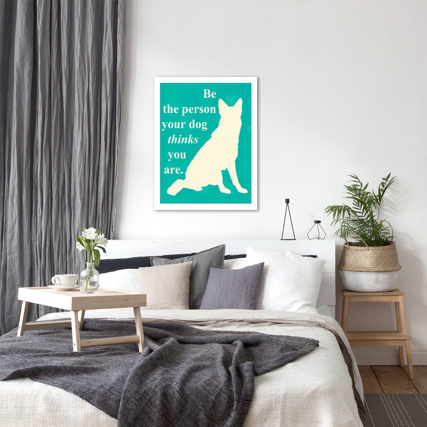 Be the Person Your Dog Thinks You Are by Vision Studio by World Art Group - White Framed Print - Wall Art - Americanflat