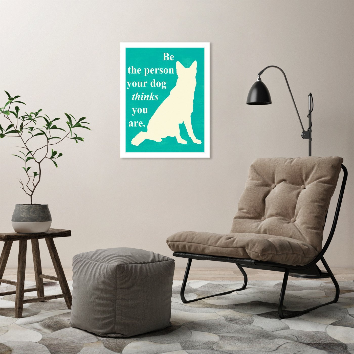 Be the Person Your Dog Thinks You Are by Vision Studio by World Art Group - White Framed Print - Wall Art - Americanflat