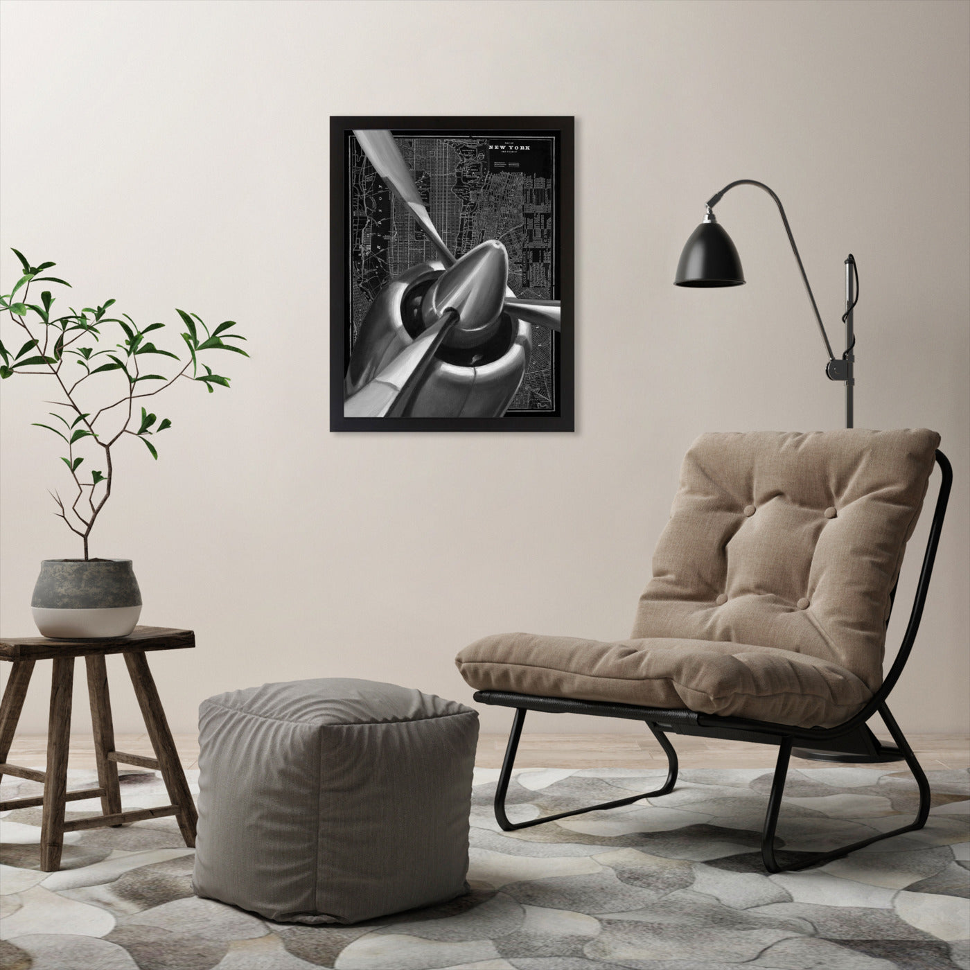 Vintage Plane I by Ethan Harper by World Art Group - Black Framed Print - Wall Art - Americanflat