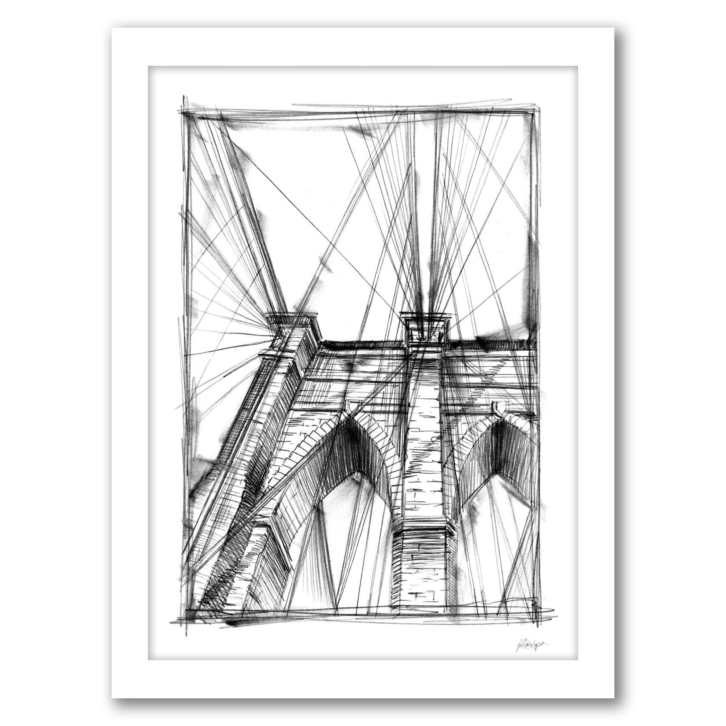 Graphic Architectural Study III by Ethan Harper by World Art Group - White Framed Print - Wall Art - Americanflat
