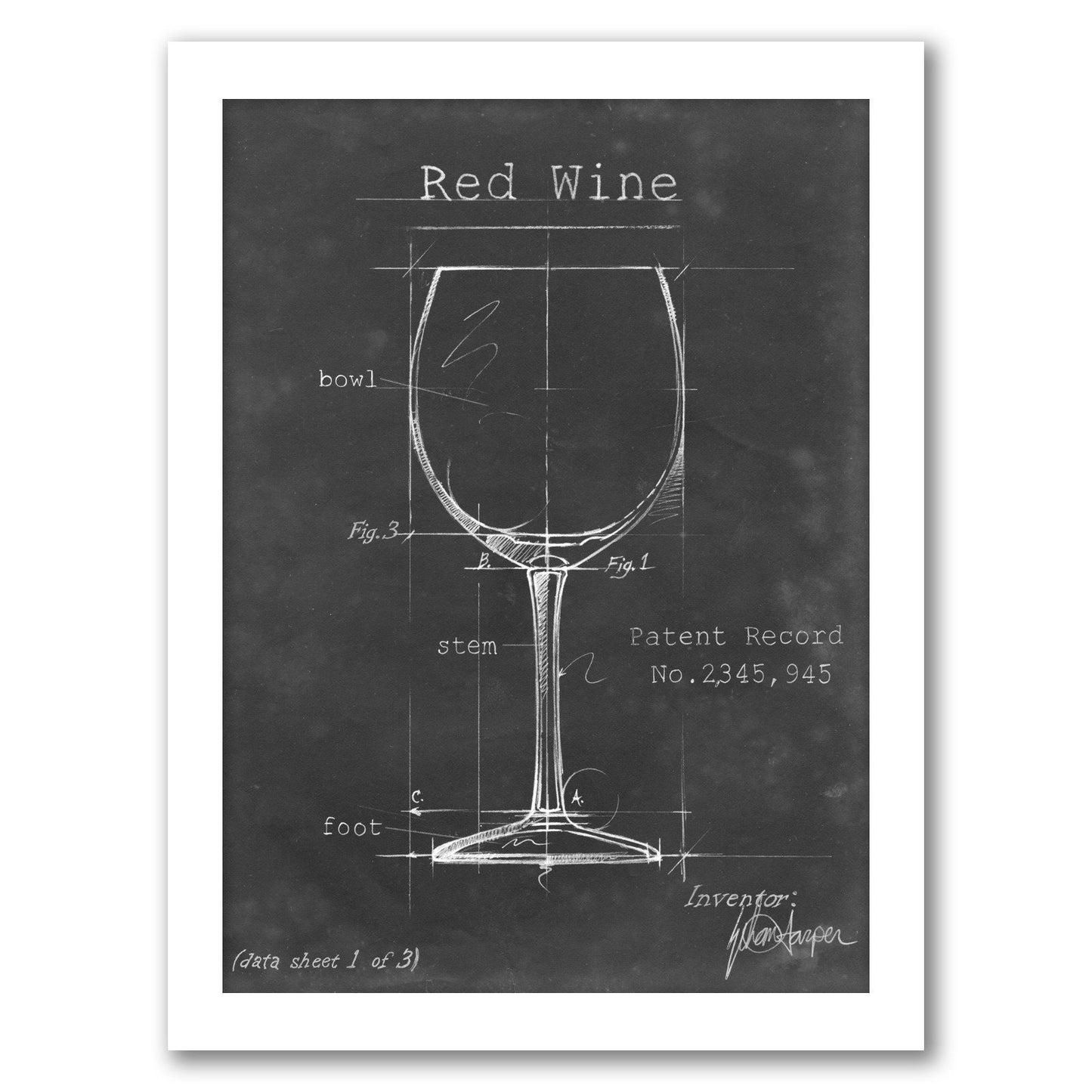 Barware Blueprint III by Ethan Harper by World Art Group - White Framed Print - Wall Art - Americanflat