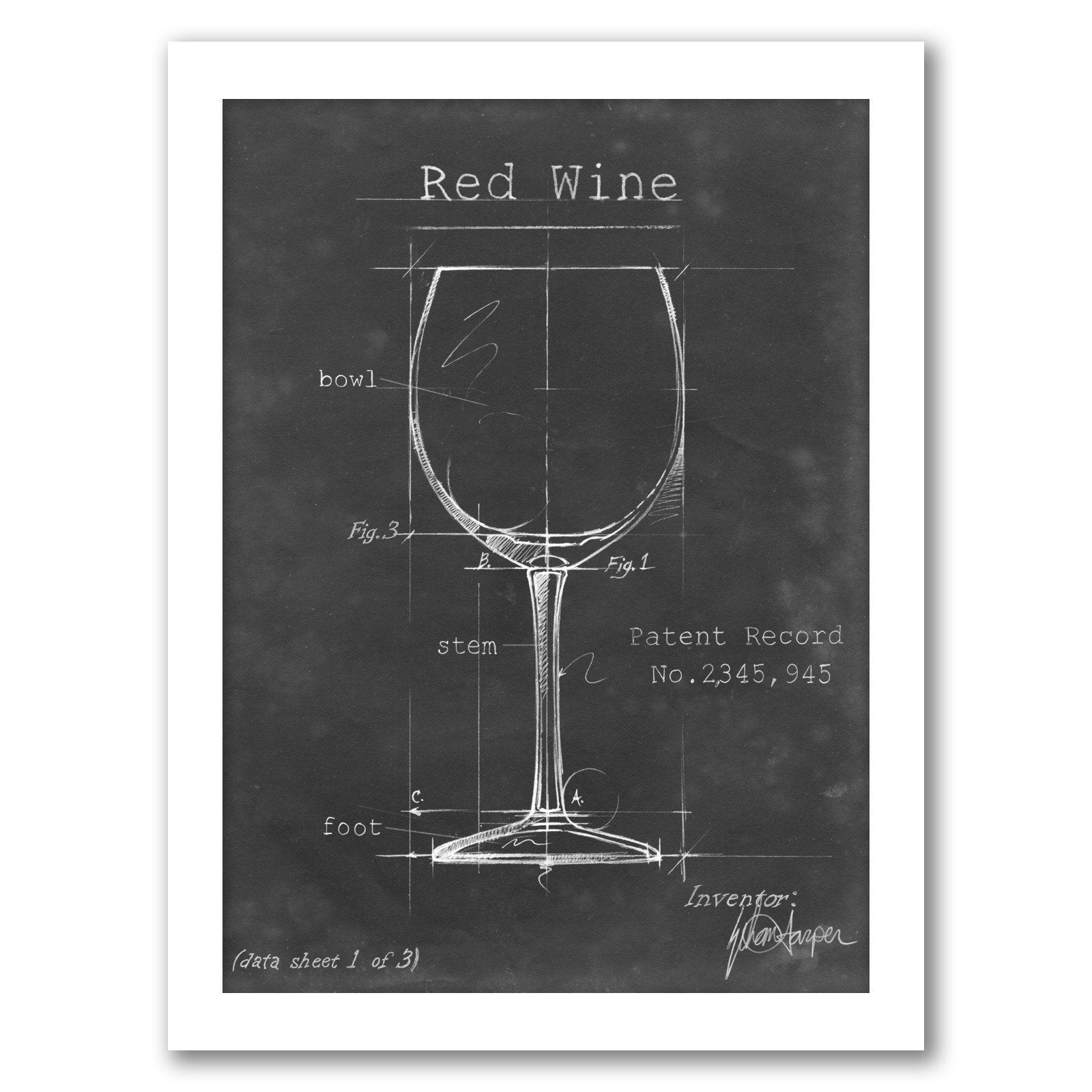 Barware Blueprint III by Ethan Harper by World Art Group - White Framed Print - Wall Art - Americanflat