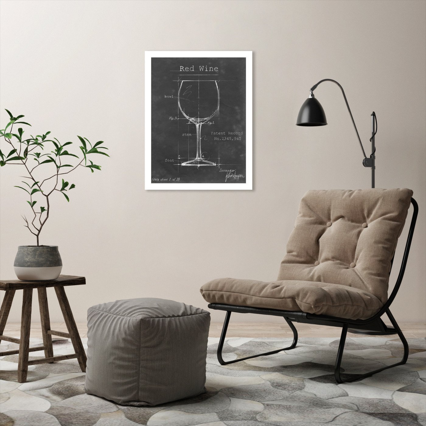 Barware Blueprint III by Ethan Harper by World Art Group - White Framed Print - Wall Art - Americanflat