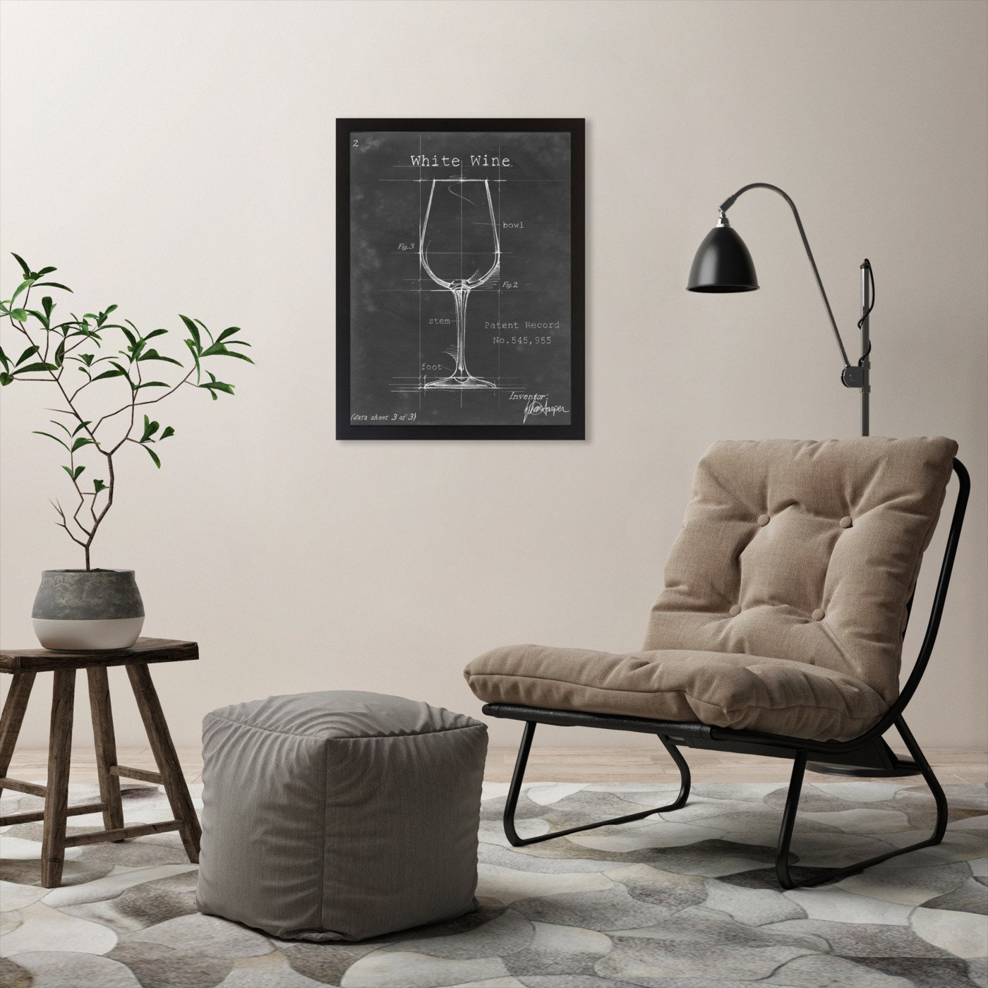 Barware Blueprint IV by Ethan Harper by World Art Group - Black Framed Print - Wall Art - Americanflat