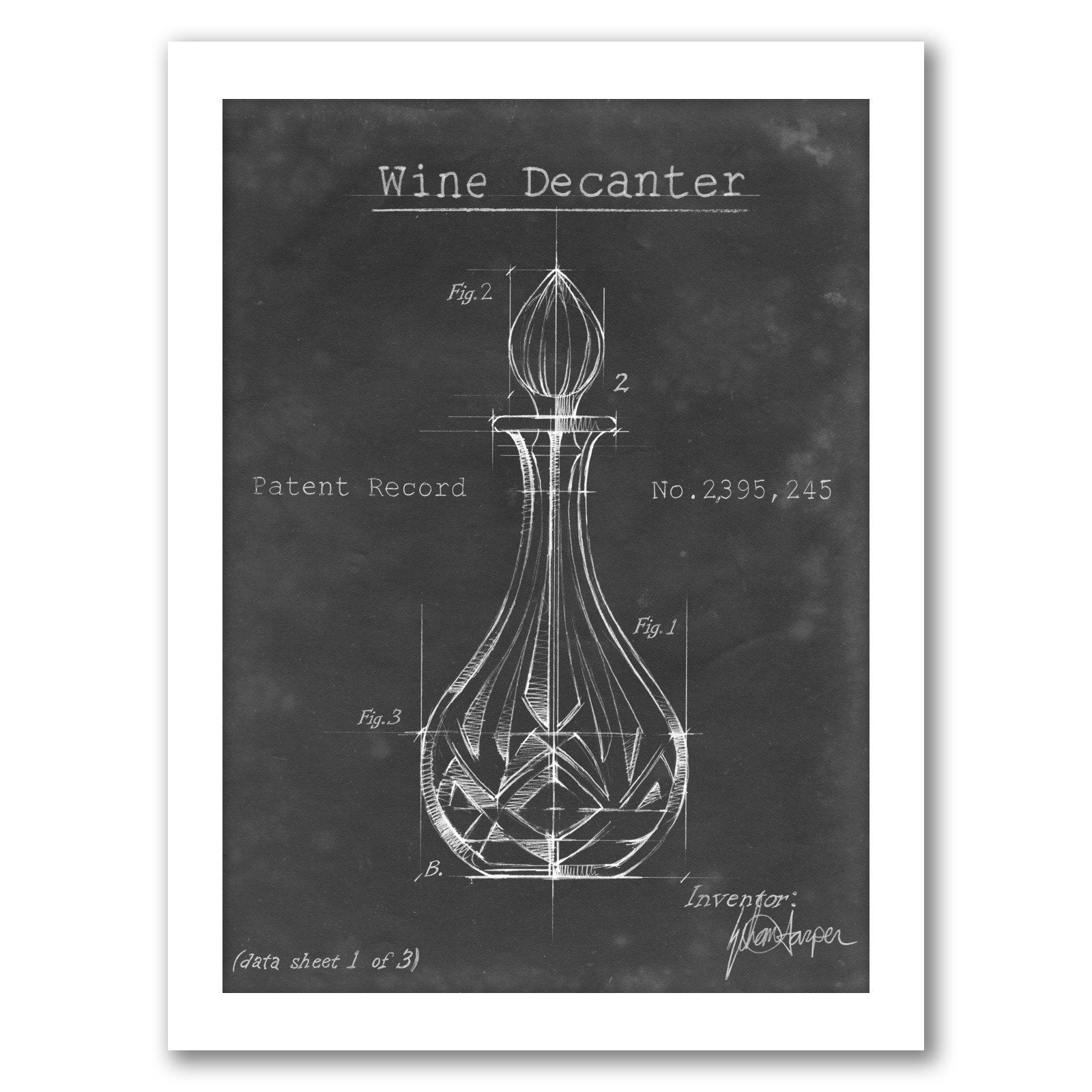 Barware Blueprint VIII by Ethan Harper by World Art Group - White Framed Print - Wall Art - Americanflat