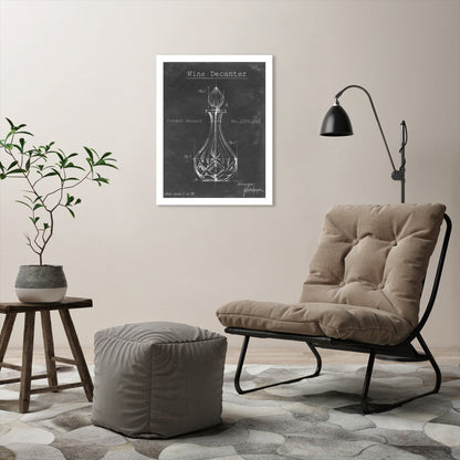 Barware Blueprint VIII by Ethan Harper by World Art Group - White Framed Print - Wall Art - Americanflat