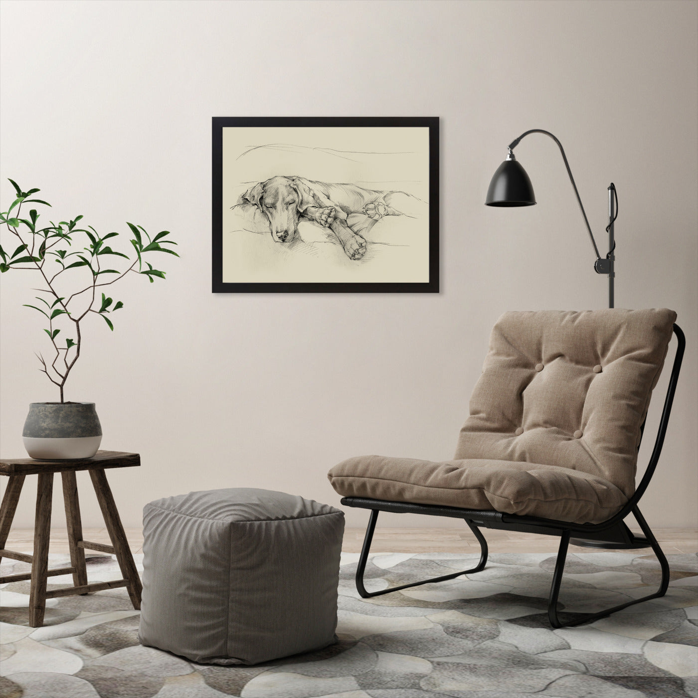 Dog Days II by Ethan Harper by World Art Group - Black Framed Print - Wall Art - Americanflat