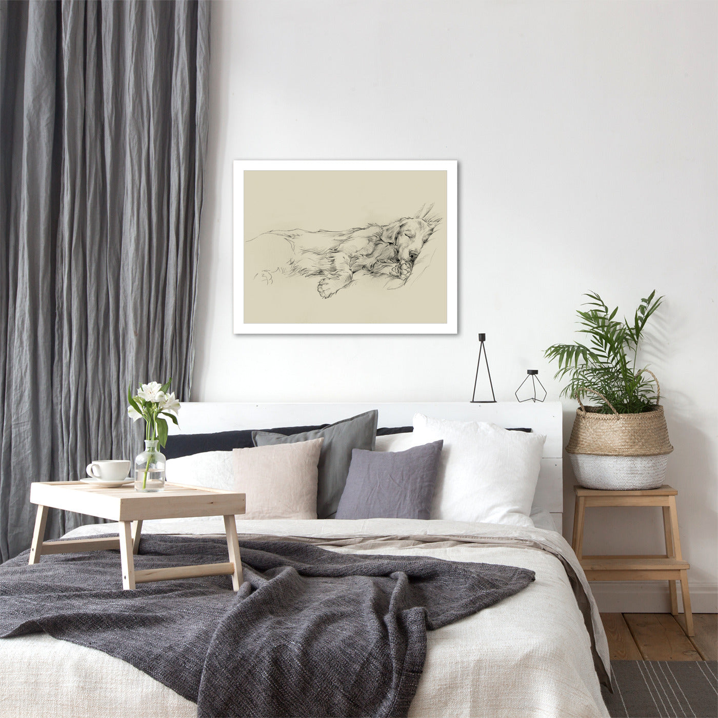 Dog Days III by Ethan Harper by World Art Group - White Framed Print - Wall Art - Americanflat