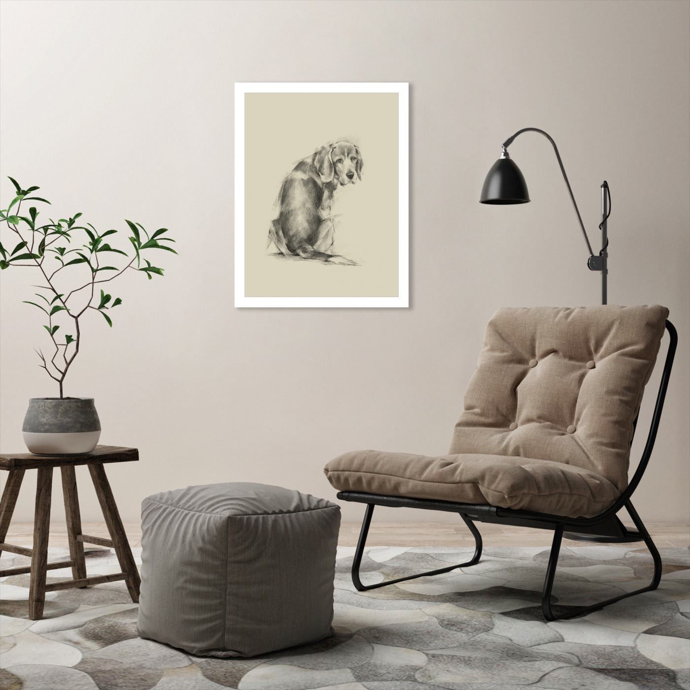 Puppy Dog Eyes I by Ethan Harper by World Art Group - White Framed Print - Wall Art - Americanflat