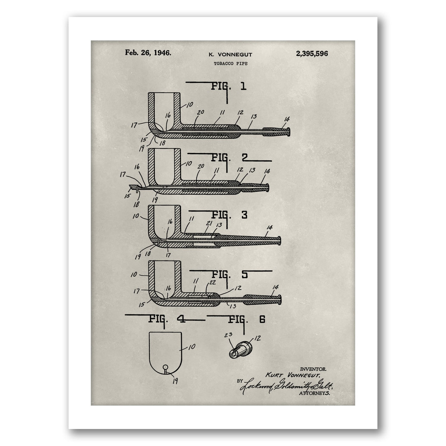 Patent--Pipe by Alicia Ludwig by World Art Group - White Framed Print - Wall Art - Americanflat