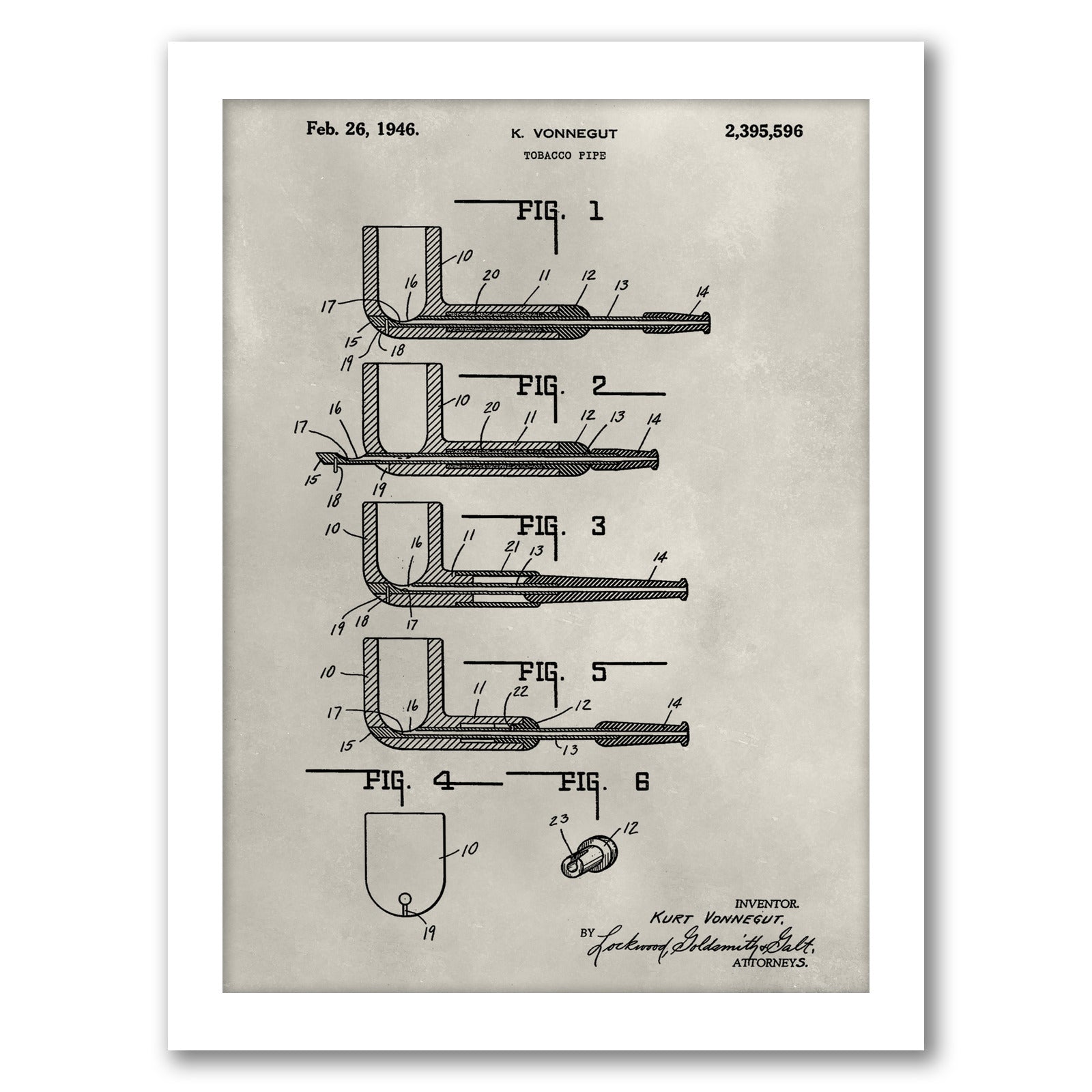 Patent--Pipe by Alicia Ludwig by World Art Group - White Framed Print - Wall Art - Americanflat