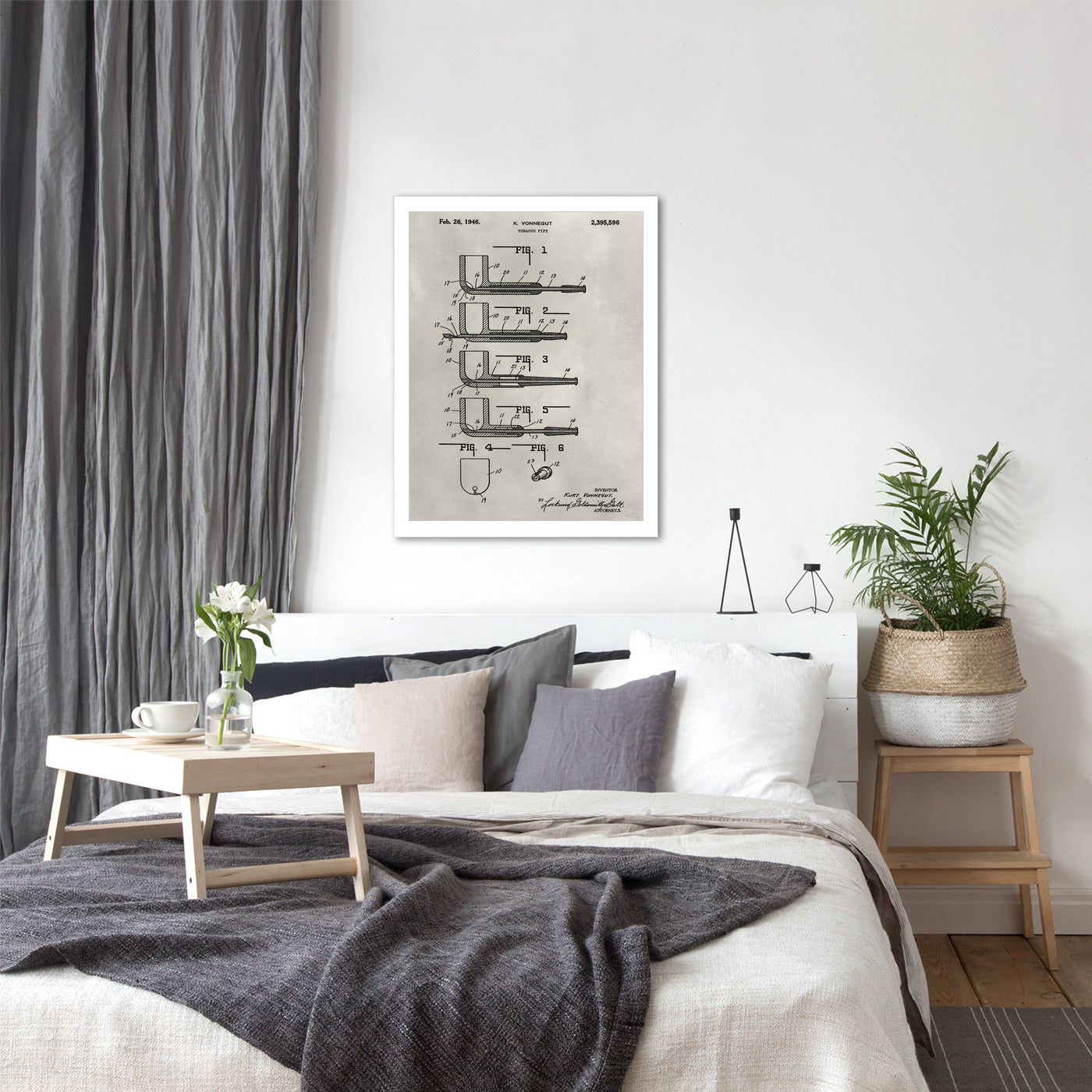 Patent--Pipe by Alicia Ludwig by World Art Group - White Framed Print - Wall Art - Americanflat