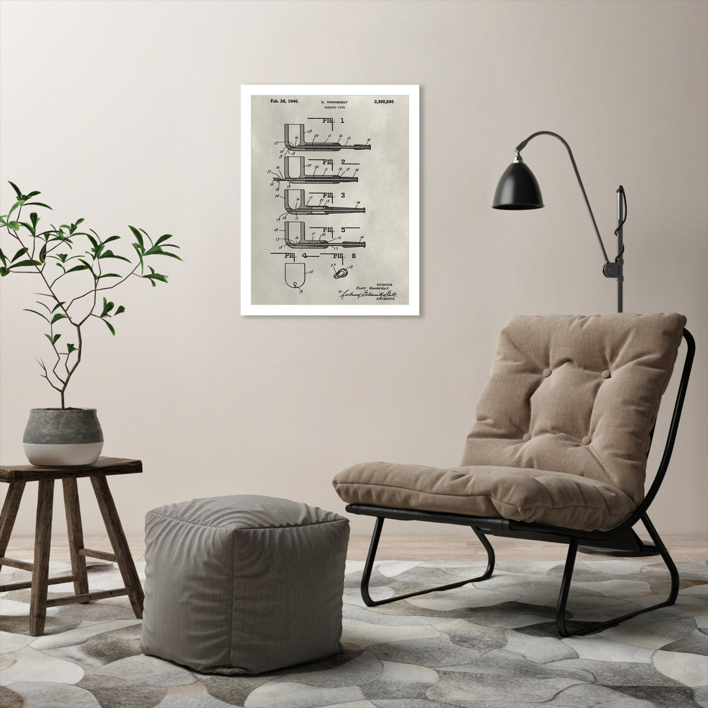 Patent--Pipe by Alicia Ludwig by World Art Group - White Framed Print - Wall Art - Americanflat