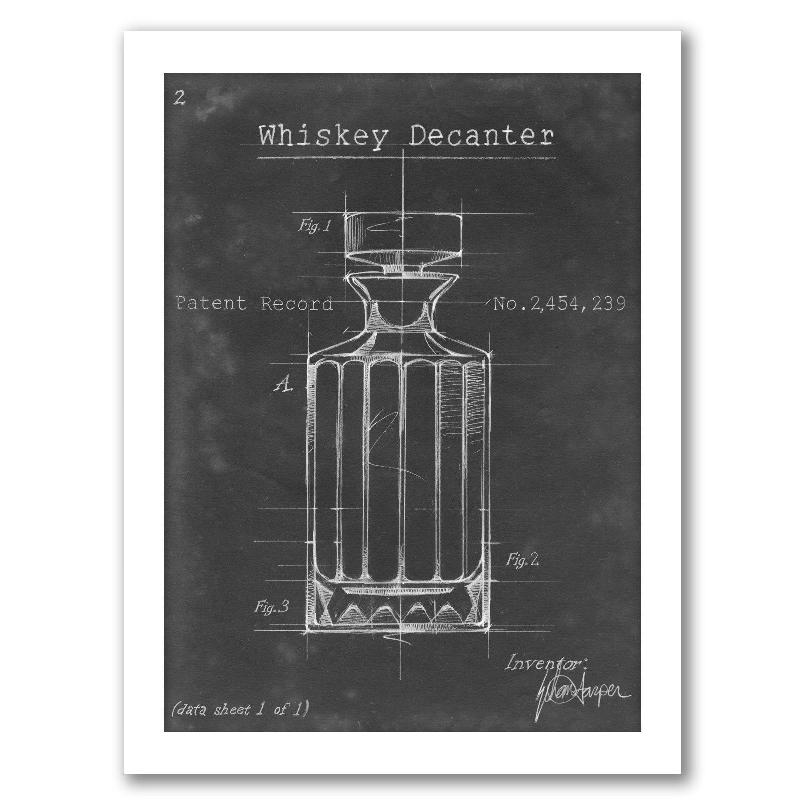 Barware Blueprint VII by Ethan Harper by World Art Group - White Framed Print - Wall Art - Americanflat