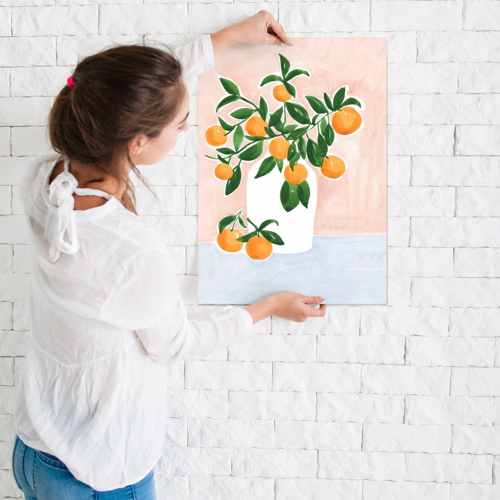 Orange Tree Branch In A Vase by Sabina Fenn - Art Print - Americanflat