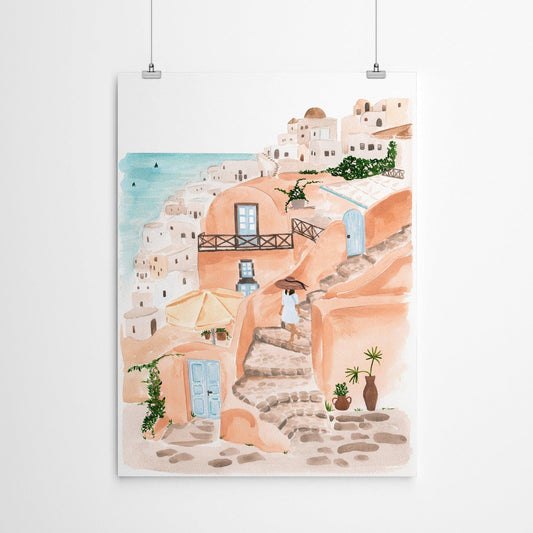 Santorini by Sabina Fenn - Art Print, Art Print, 24" x 36"