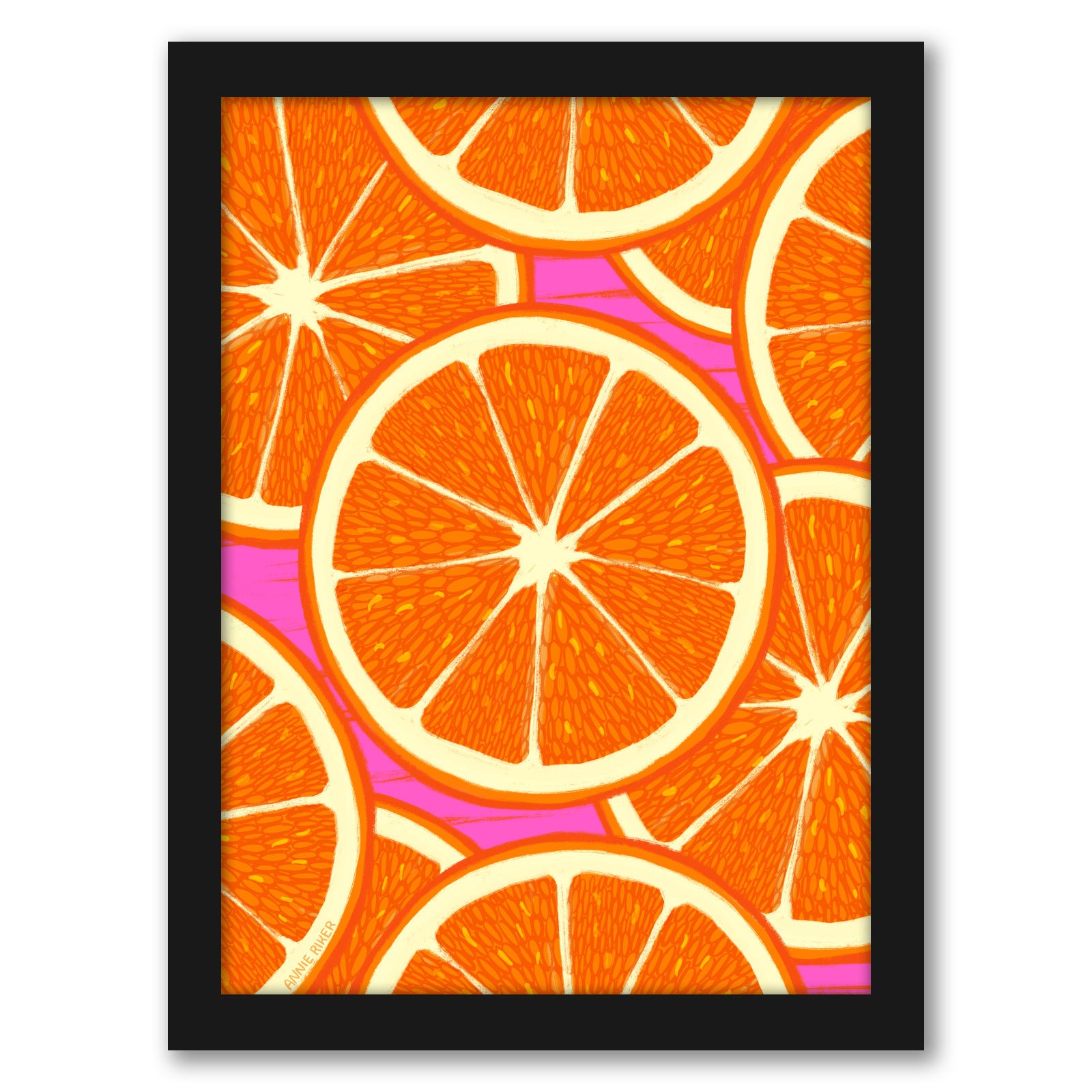 Orange Slices Merged by Annie Riker - Black Frame - Framed Print - Americanflat