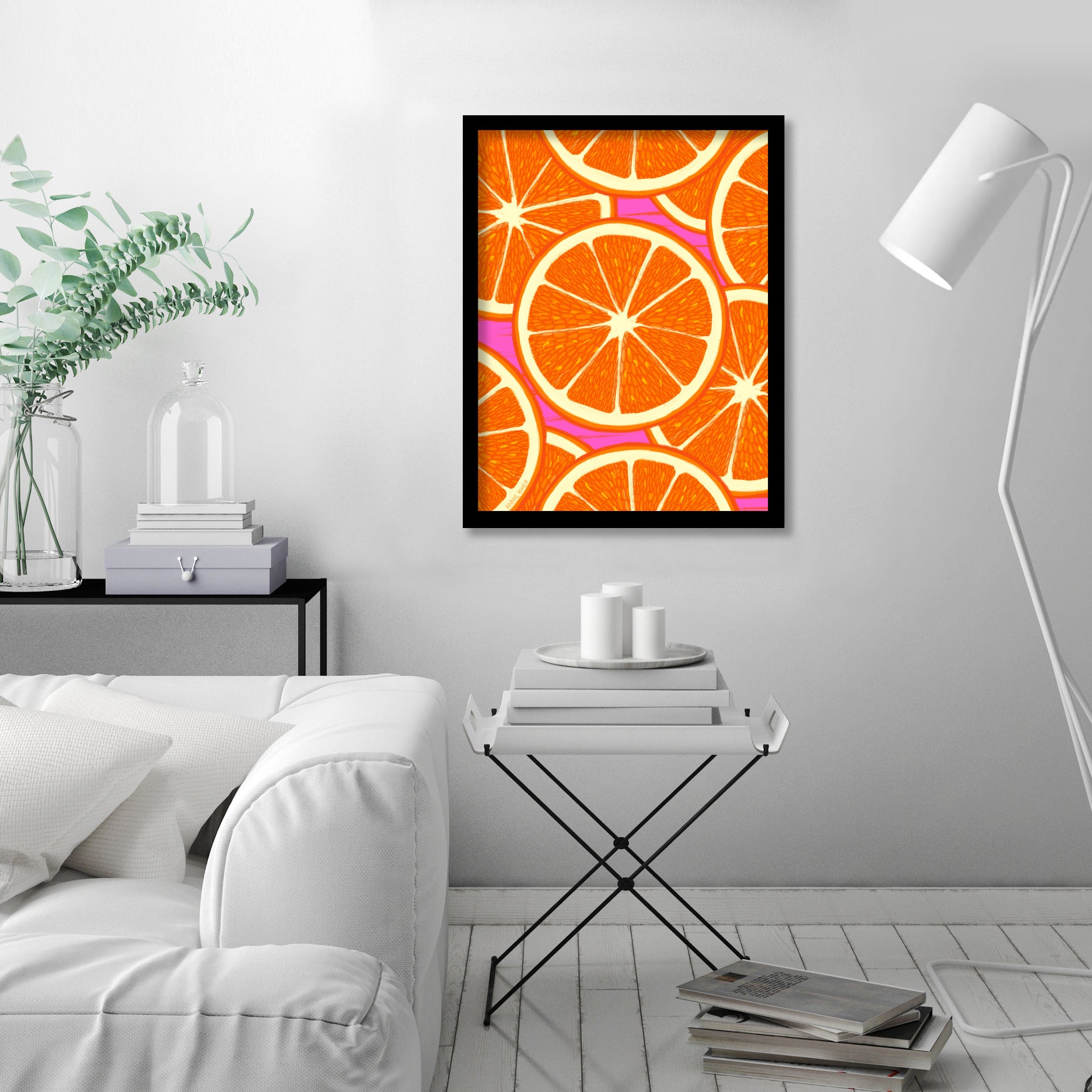 Orange Slices Merged by Annie Riker - Black Frame - Framed Print - Americanflat