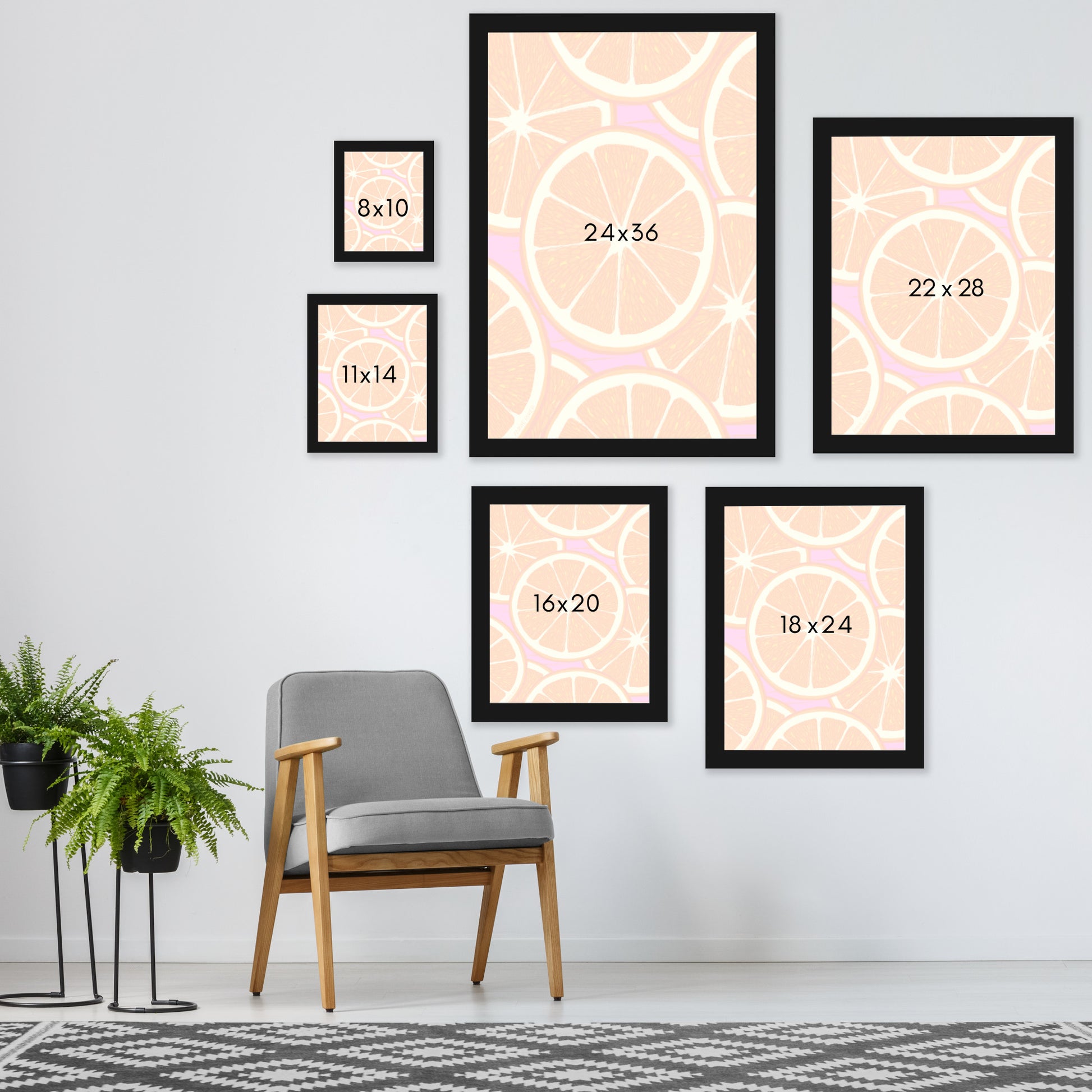 Orange Slices Merged by Annie Riker - Black Frame - Framed Print - Americanflat
