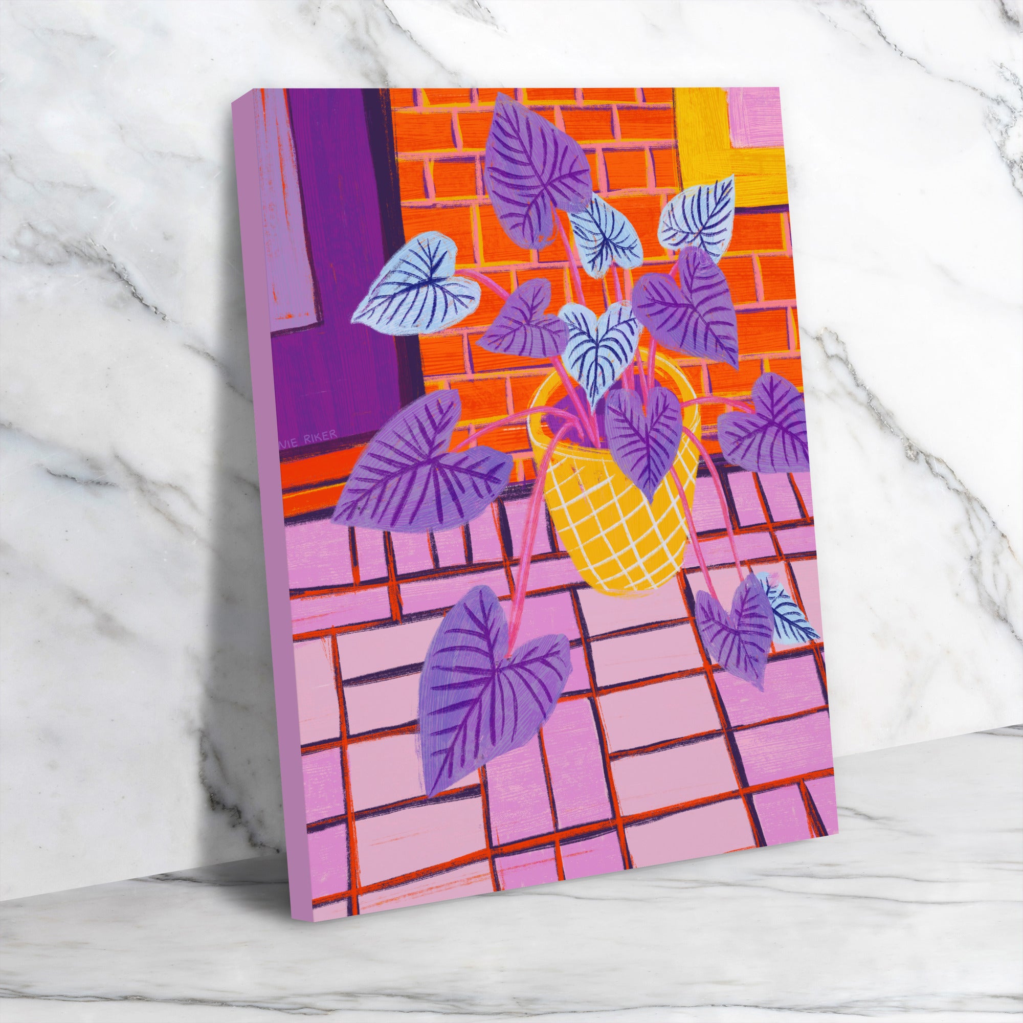 Patio Plant 16X20 by Annie Riker - Wrapped Canvas - Wrapped Canvas - Americanflat