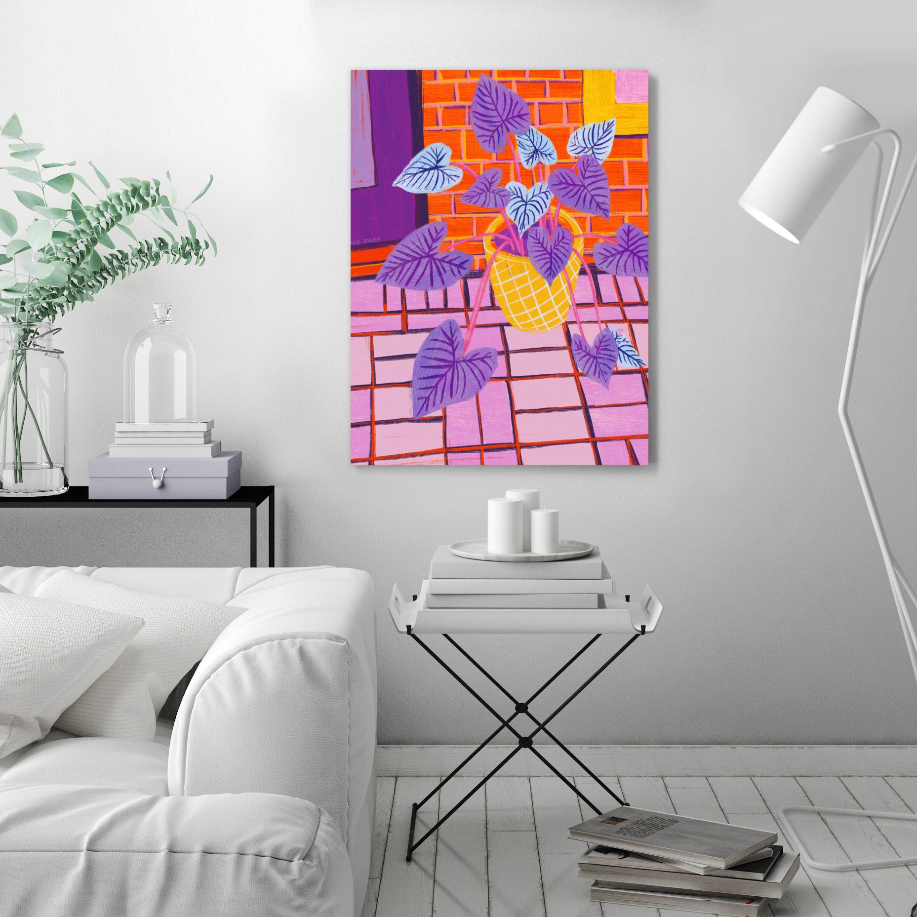 Patio Plant 16X20 by Annie Riker - Wrapped Canvas - Wrapped Canvas - Americanflat