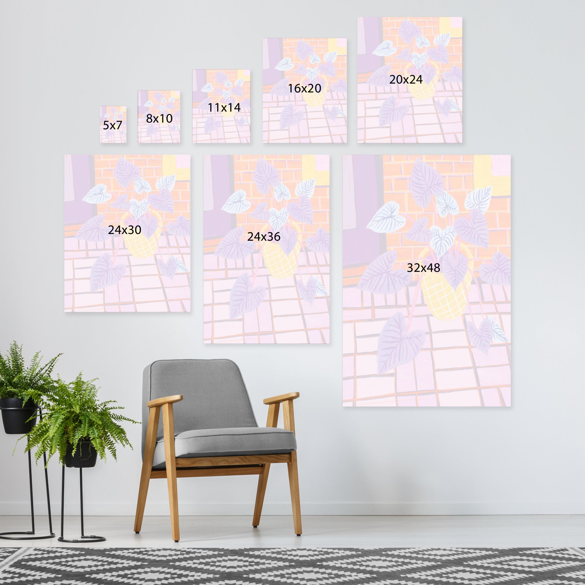 Patio Plant 16X20 by Annie Riker - Wrapped Canvas - Wrapped Canvas - Americanflat