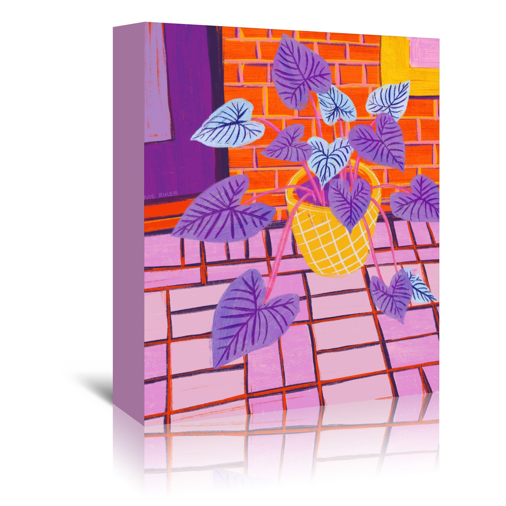 Patio Plant 16X20 by Annie Riker - Wrapped Canvas - Wrapped Canvas - Americanflat