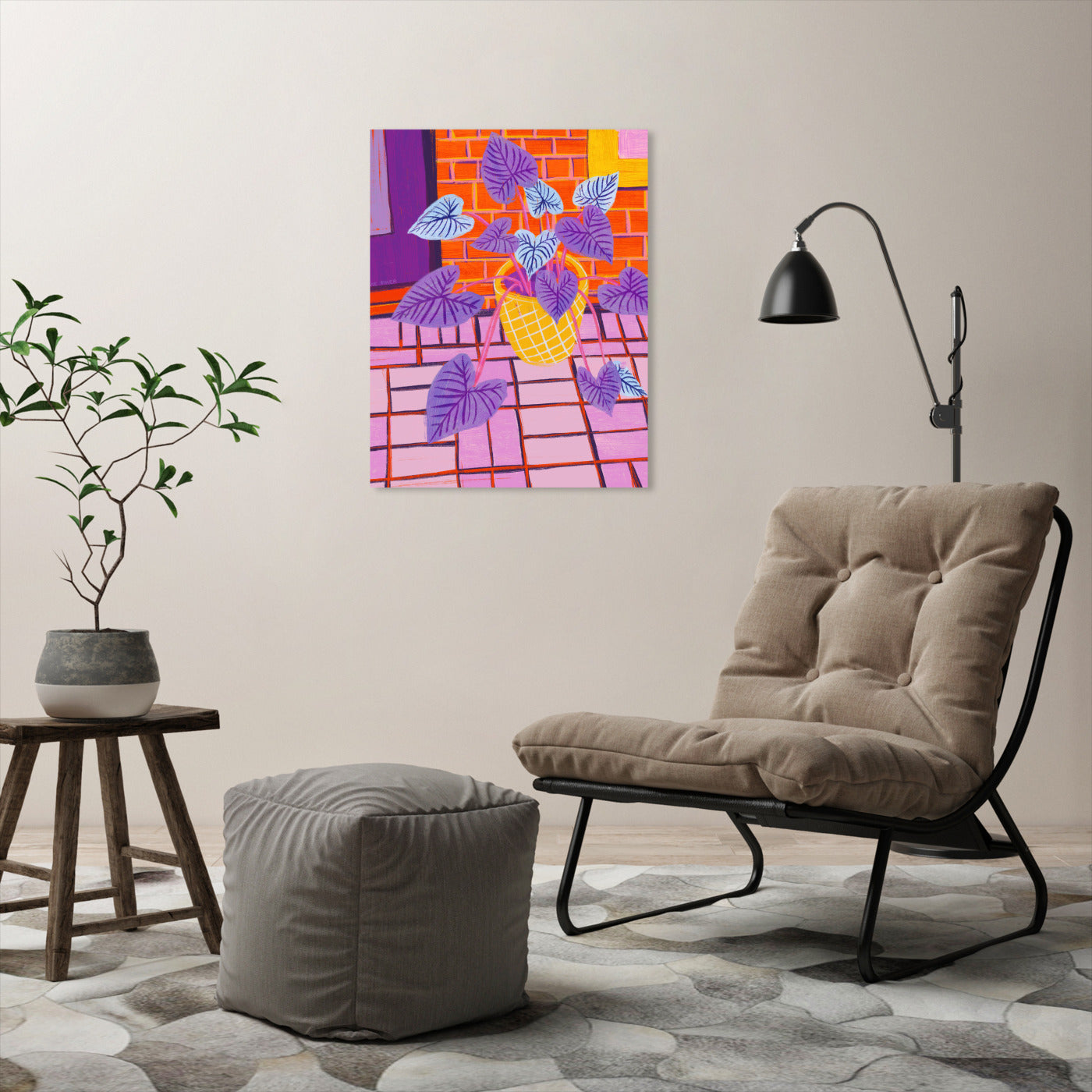 Patio Plant 16X20 by Annie Riker - Wrapped Canvas - Wrapped Canvas - Americanflat