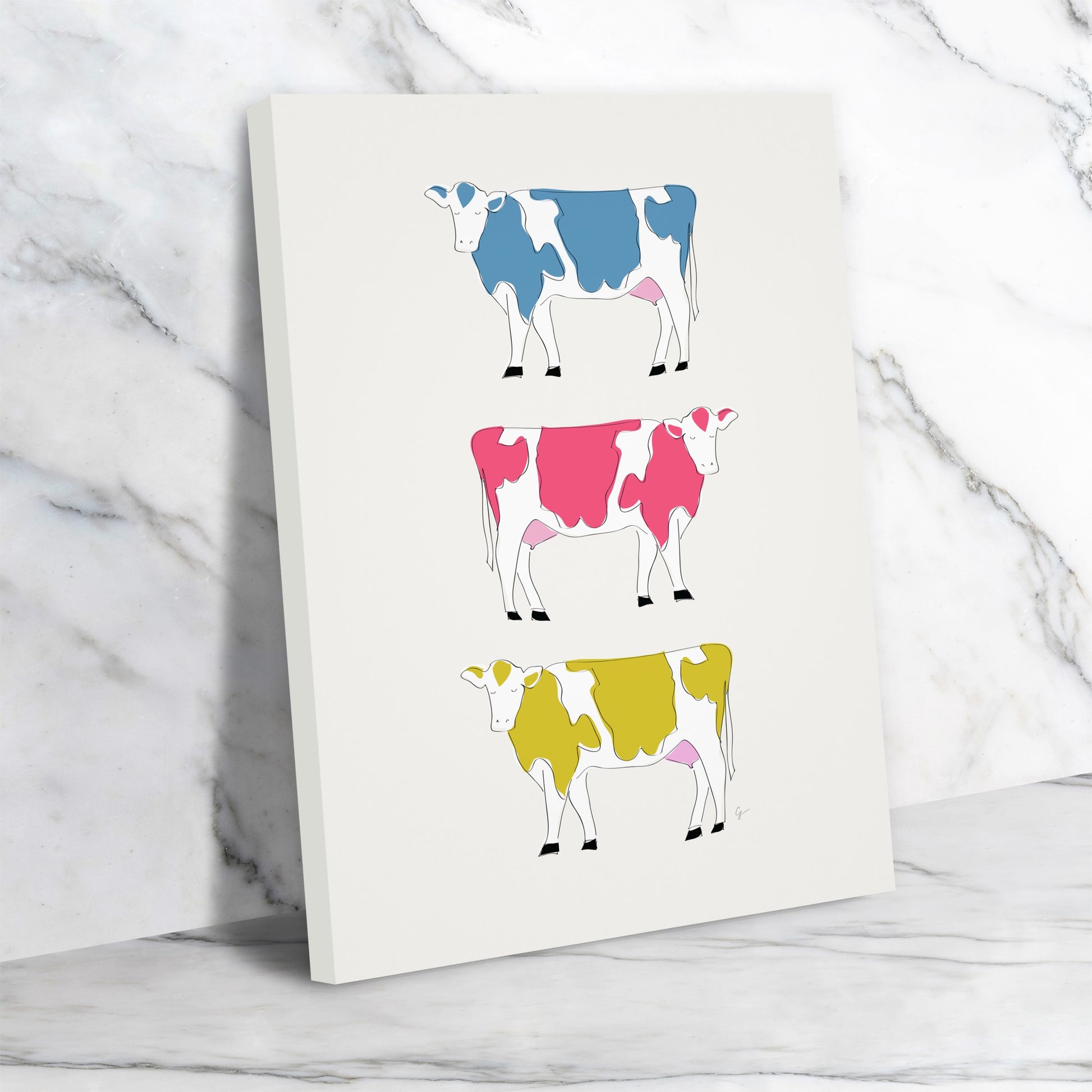 Colorful Cows by Lyman Creative Co - Wrapped Canvas - Wrapped Canvas - Americanflat